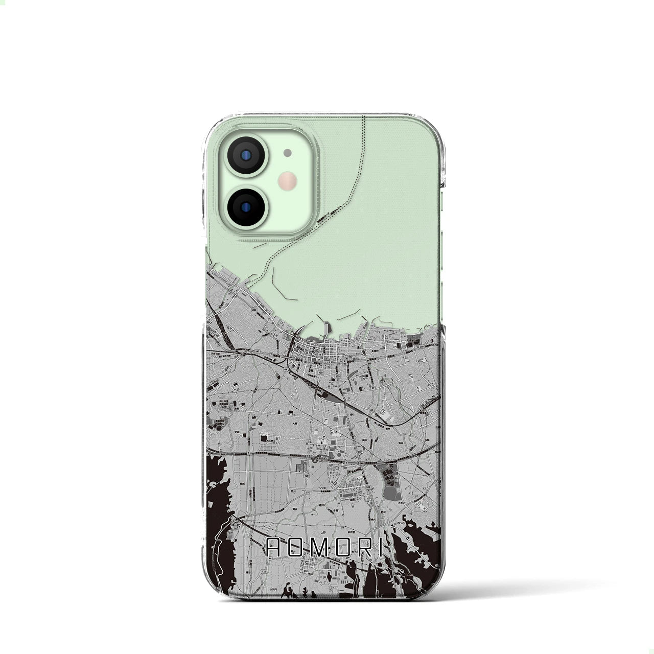 【青森2(青森県)】地図柄iPhoneケース(クリアタイプ)
