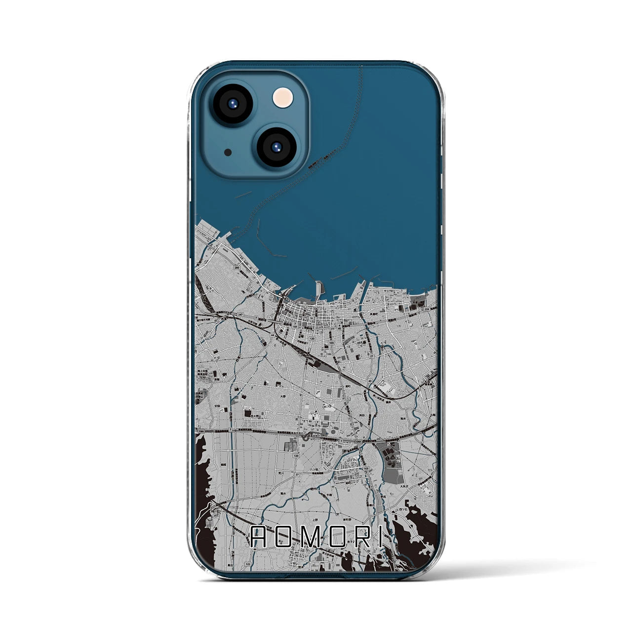 【青森2(青森県)】地図柄iPhoneケース(クリアタイプ)