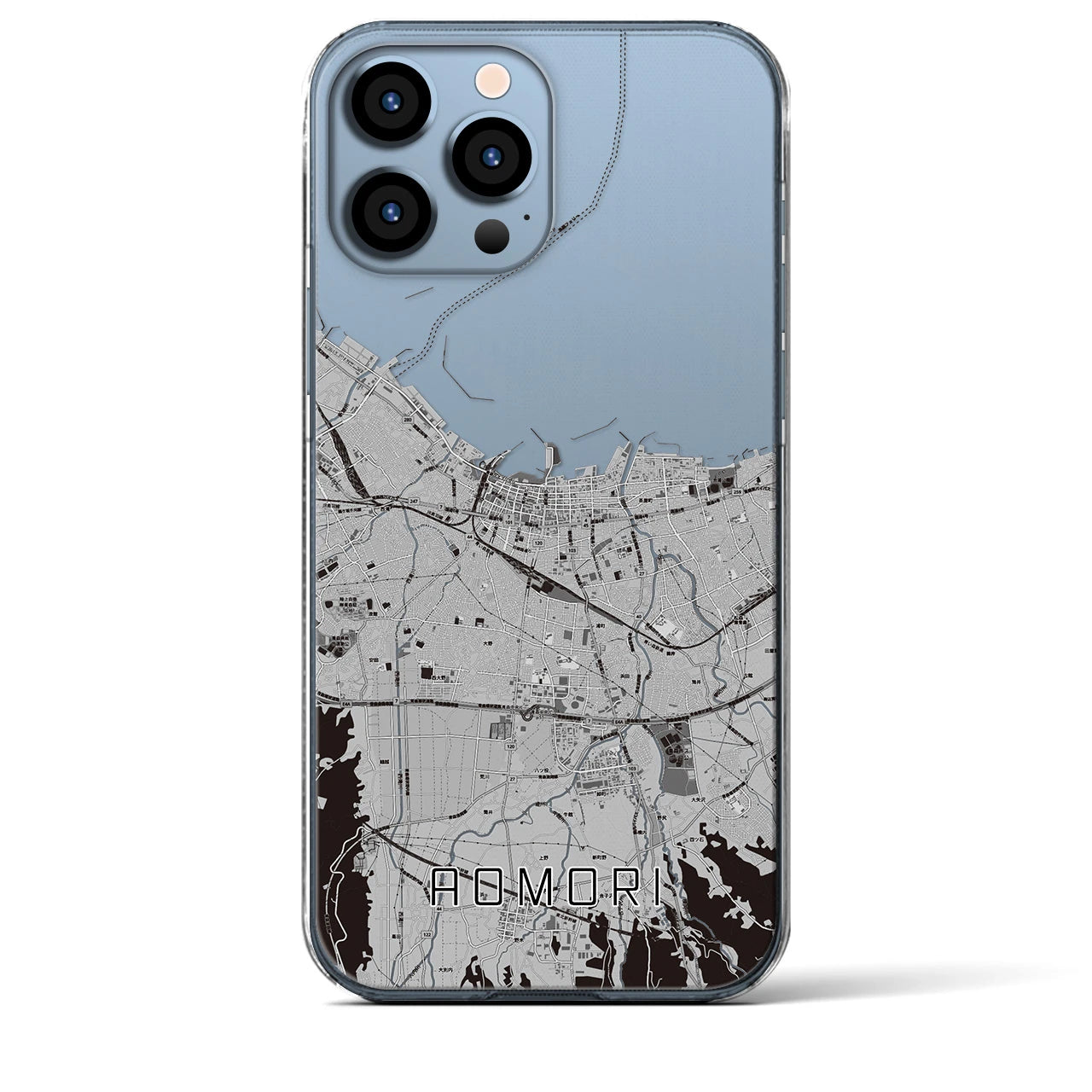 【青森2(青森県)】地図柄iPhoneケース(クリアタイプ)