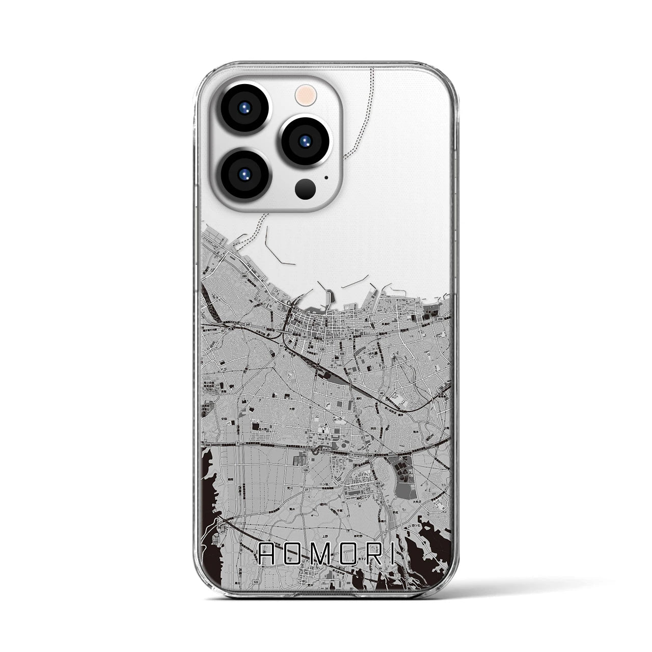 【青森2(青森県)】地図柄iPhoneケース(クリアタイプ)