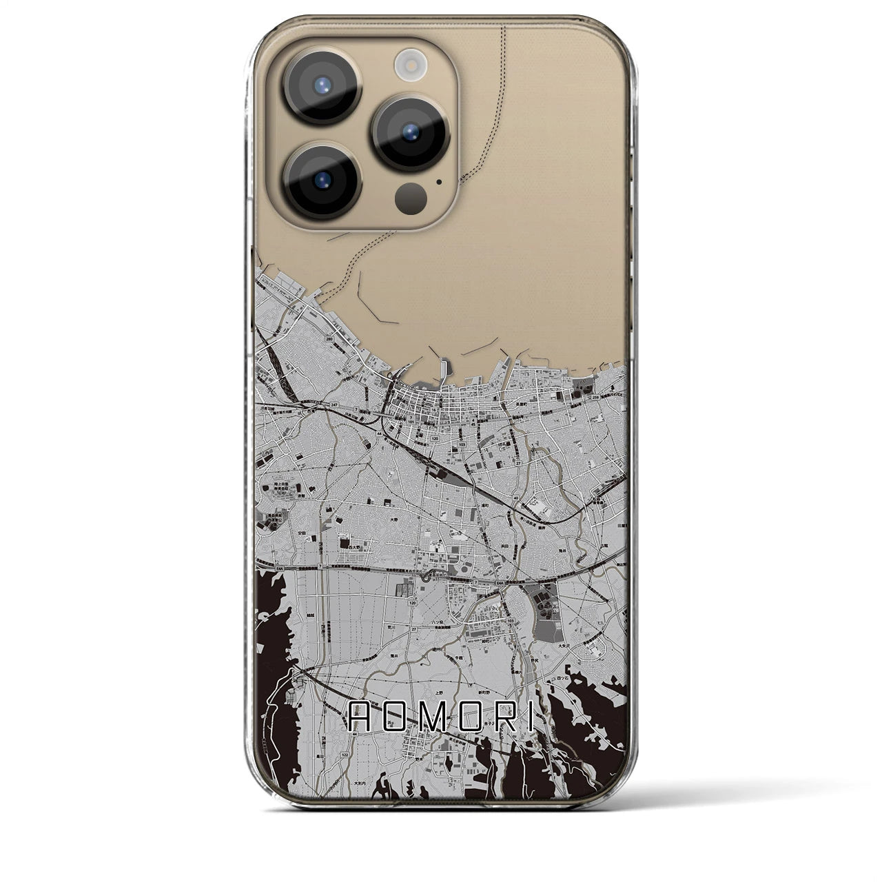 【青森2(青森県)】地図柄iPhoneケース(クリアタイプ)