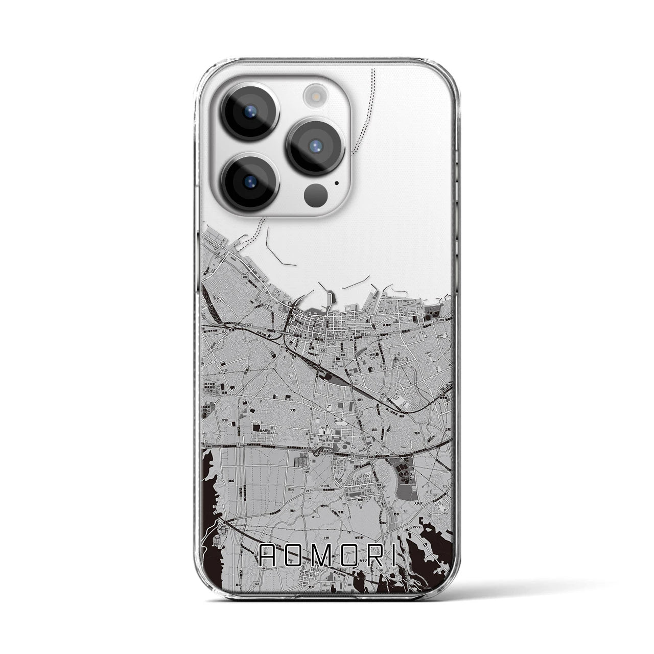 【青森2(青森県)】地図柄iPhoneケース(クリアタイプ)