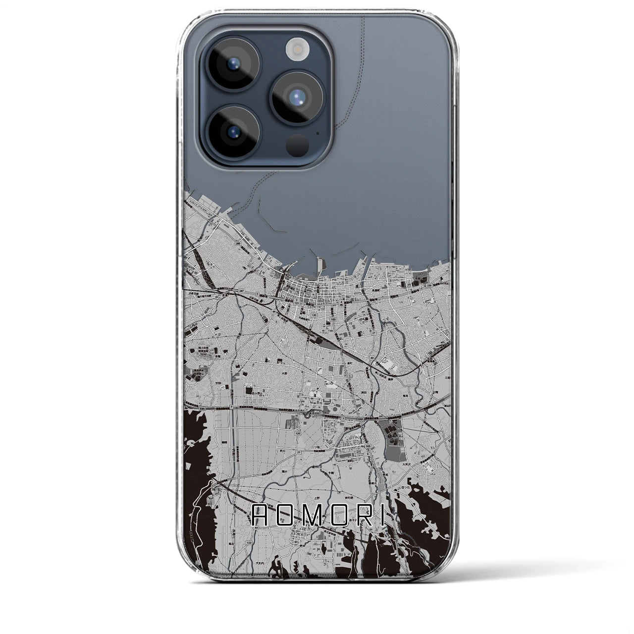 【青森2(青森県)】地図柄iPhoneケース(クリアタイプ)