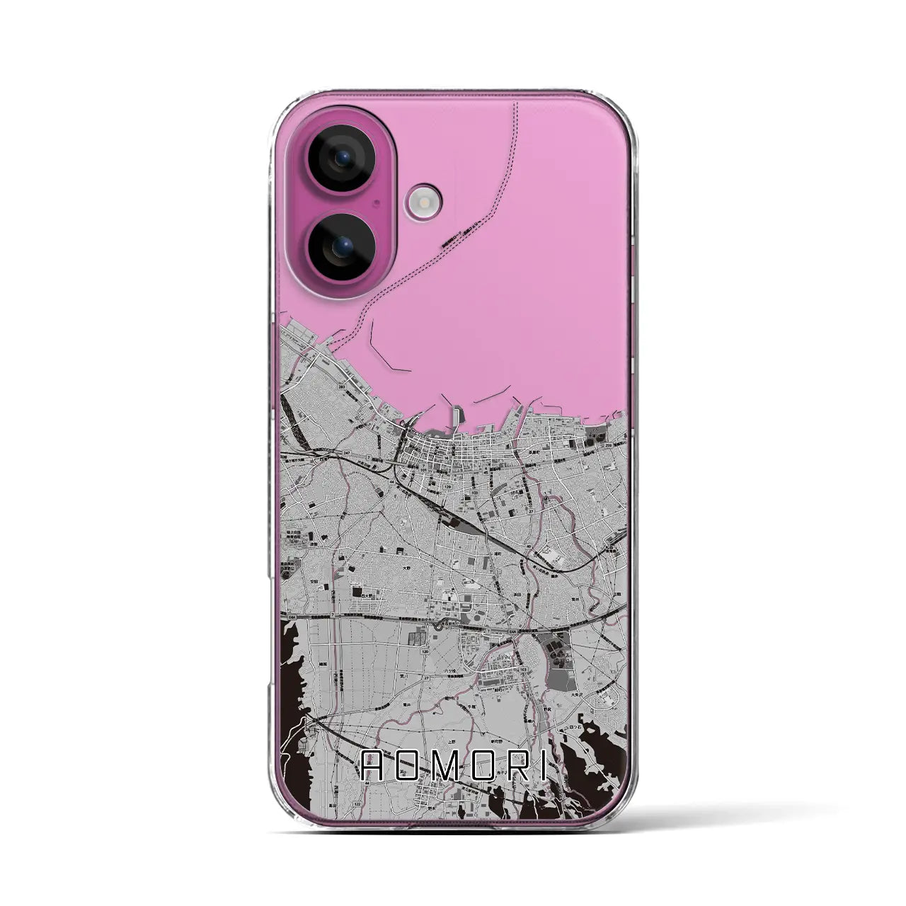 【青森2(青森県)】地図柄iPhoneケース(クリアタイプ)