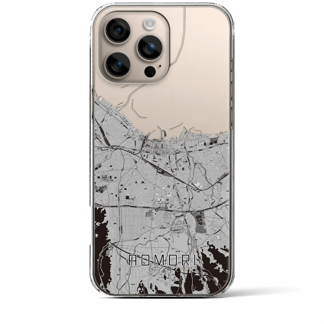 【青森2(青森県)】地図柄iPhoneケース(クリアタイプ)