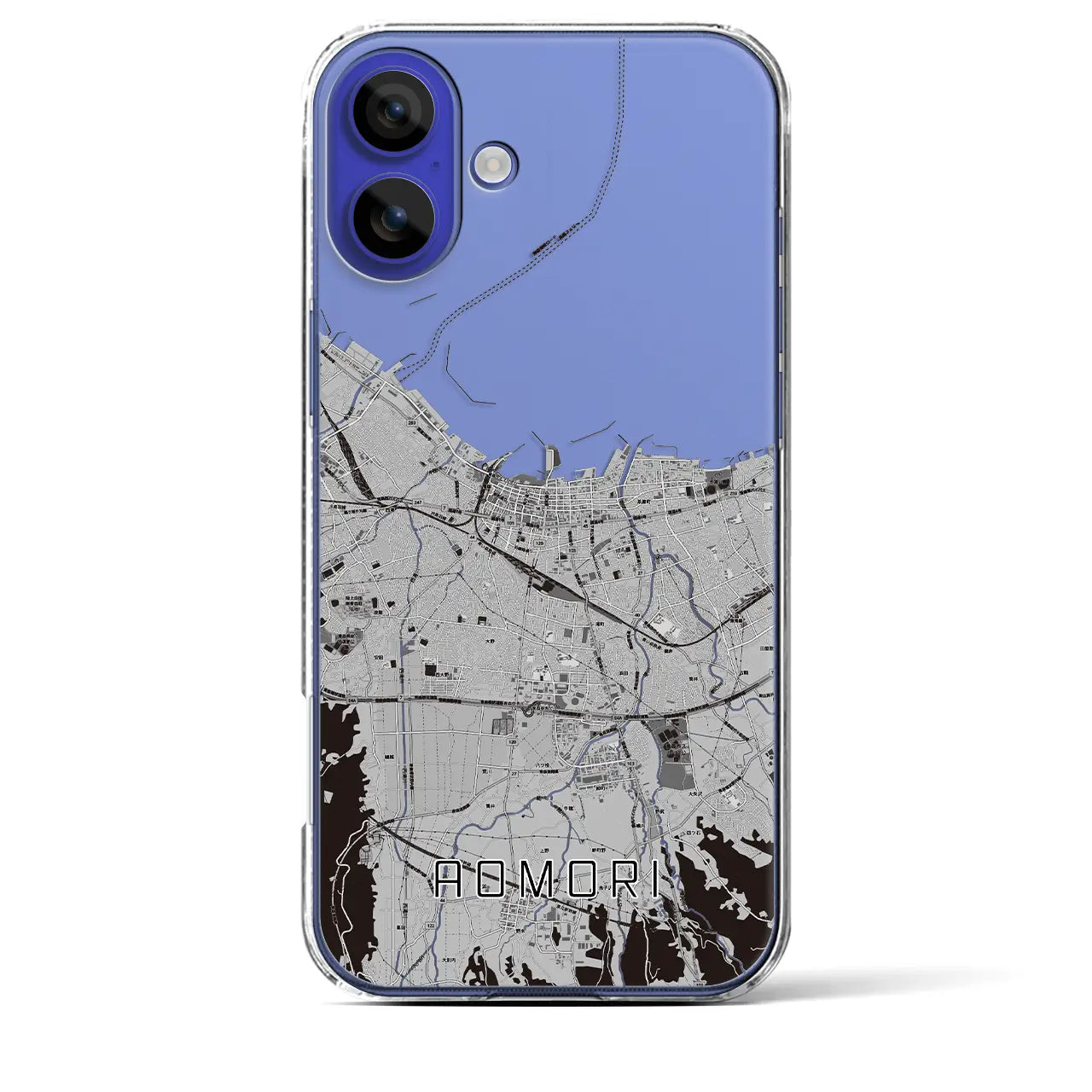 【青森2(青森県)】地図柄iPhoneケース(クリアタイプ)