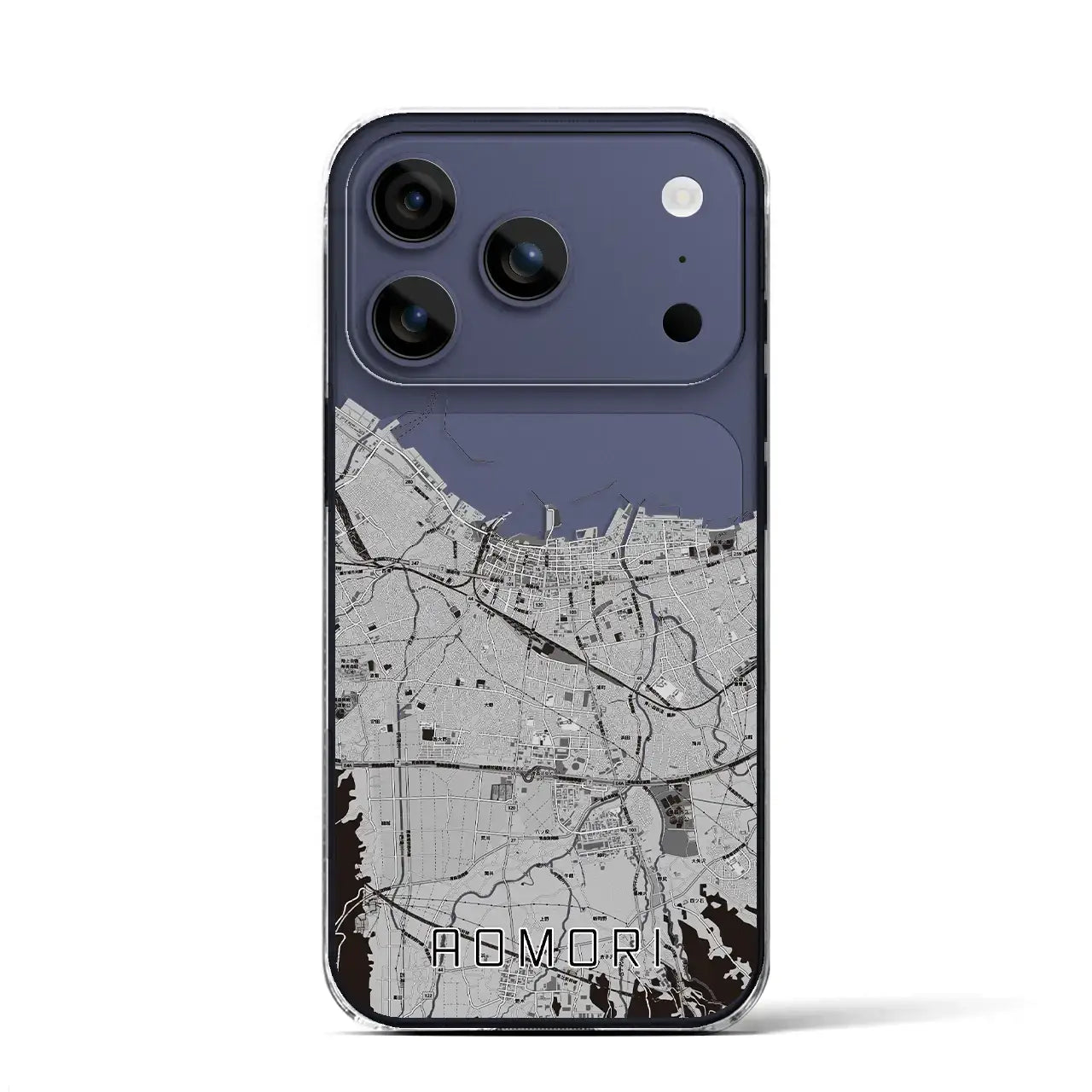 【青森2(青森県)】地図柄iPhoneケース(クリアタイプ)モノトーン・iPhone 17 Pro Max 用