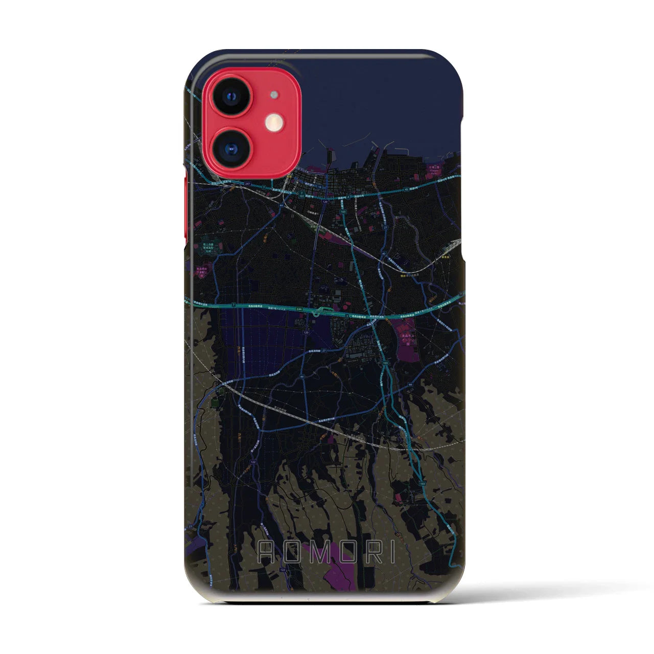 【青森(青森県)】地図柄iPhoneケース(バックカバータイプ)