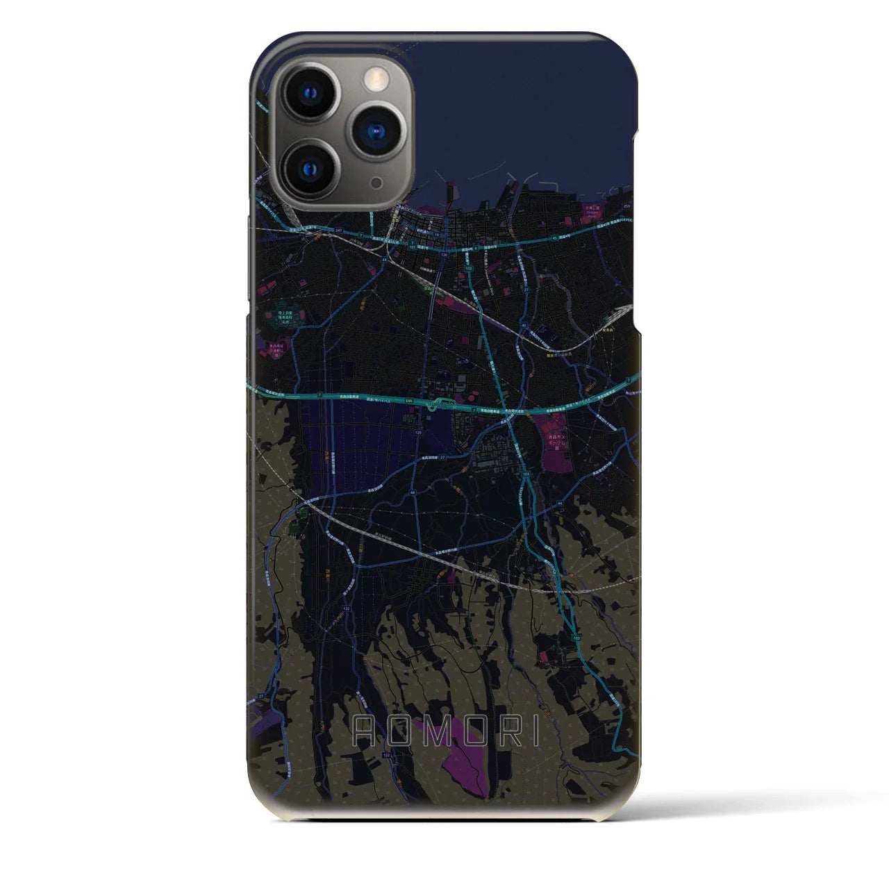 【青森(青森県)】地図柄iPhoneケース(バックカバータイプ)