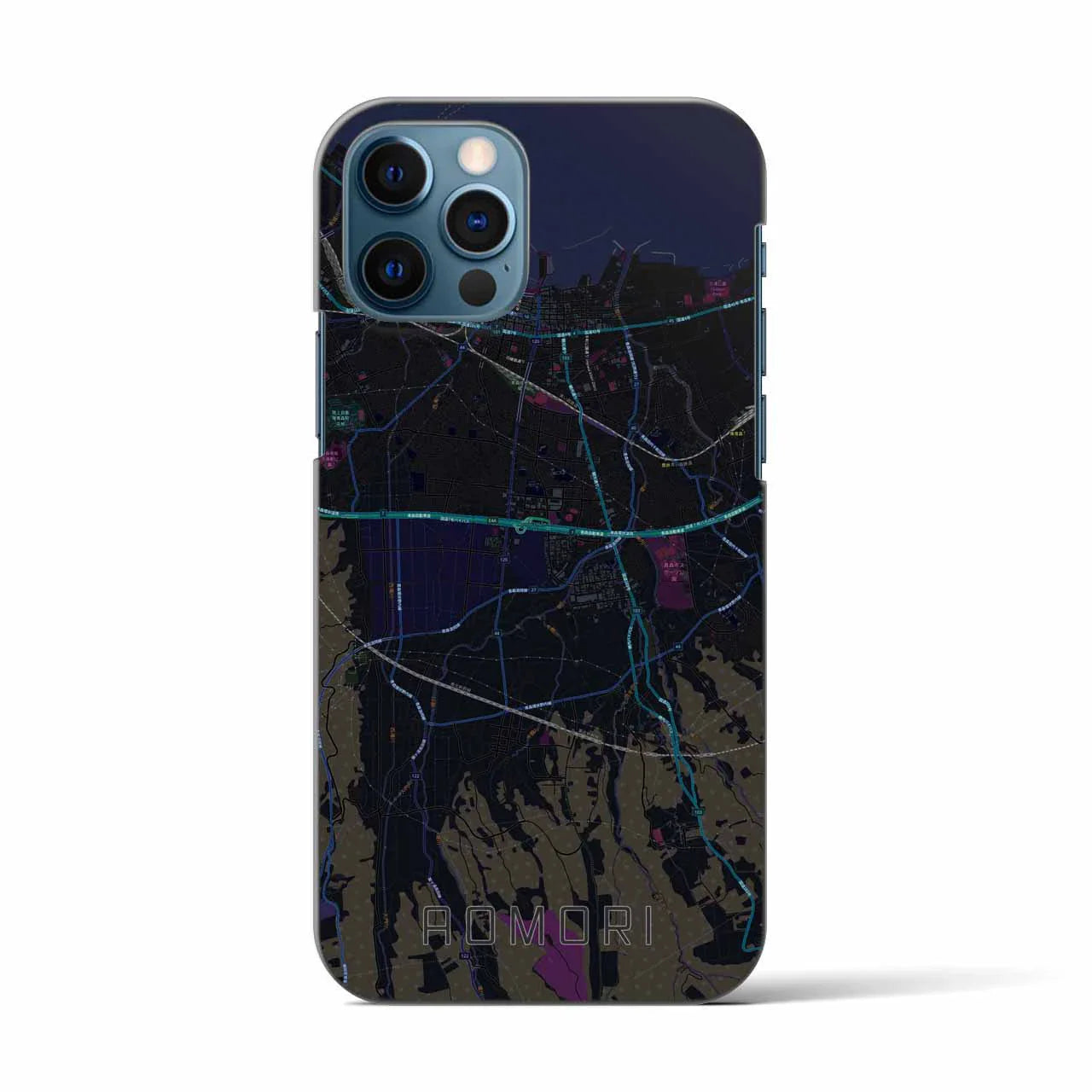 【青森(青森県)】地図柄iPhoneケース(バックカバータイプ)