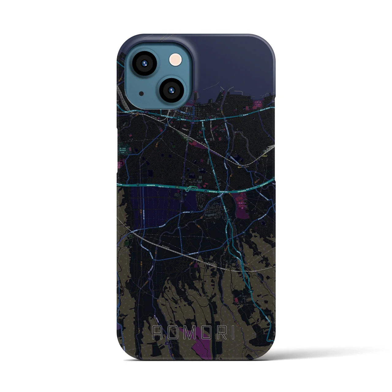 【青森(青森県)】地図柄iPhoneケース(バックカバータイプ)