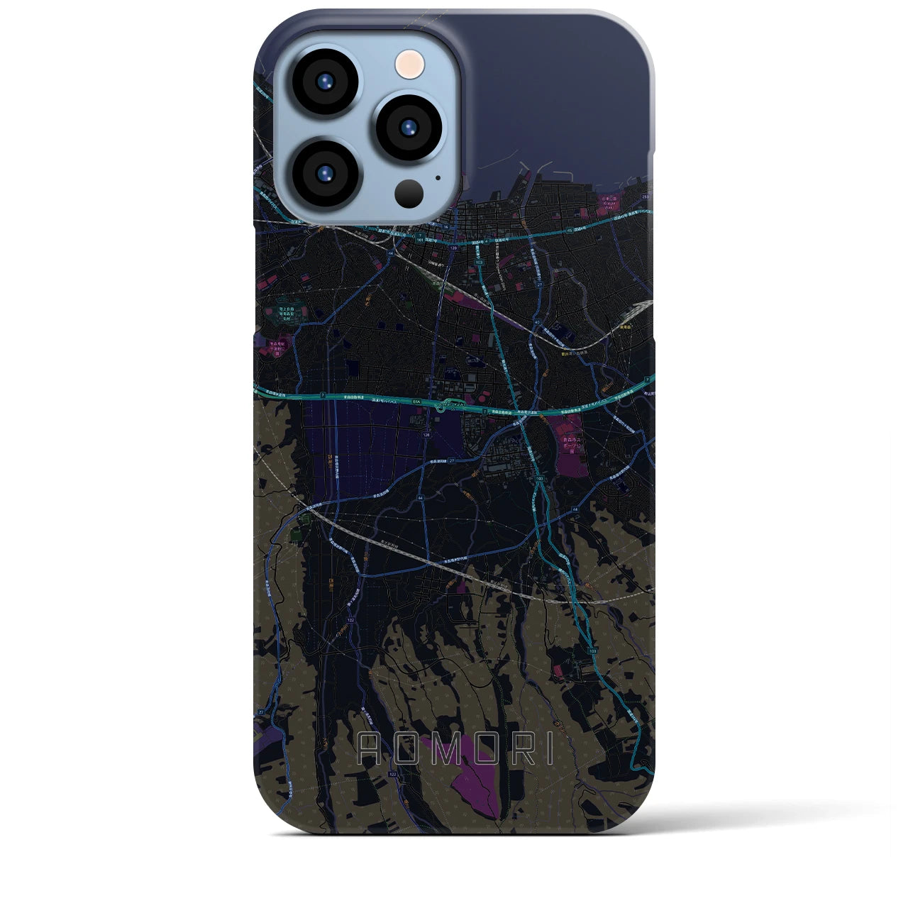 【青森(青森県)】地図柄iPhoneケース(バックカバータイプ)