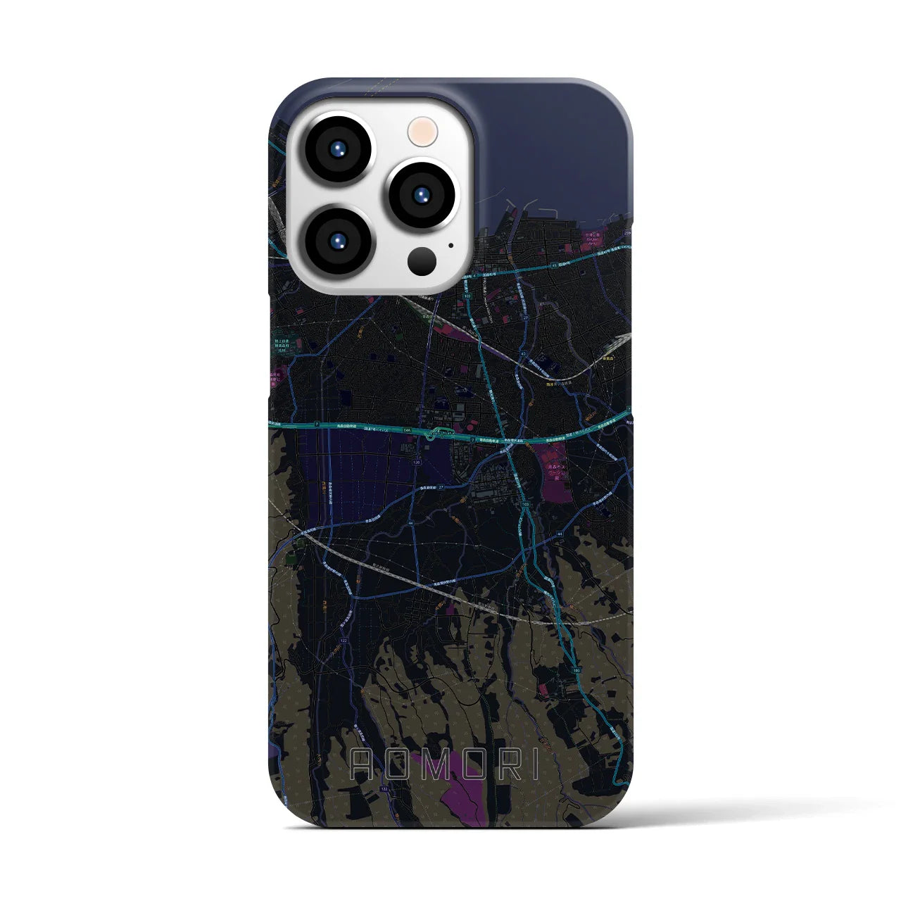 【青森(青森県)】地図柄iPhoneケース(バックカバータイプ)