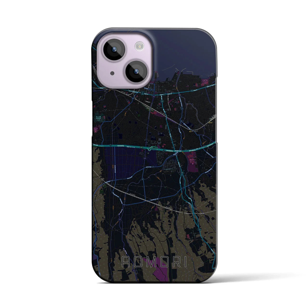 【青森(青森県)】地図柄iPhoneケース(バックカバータイプ)