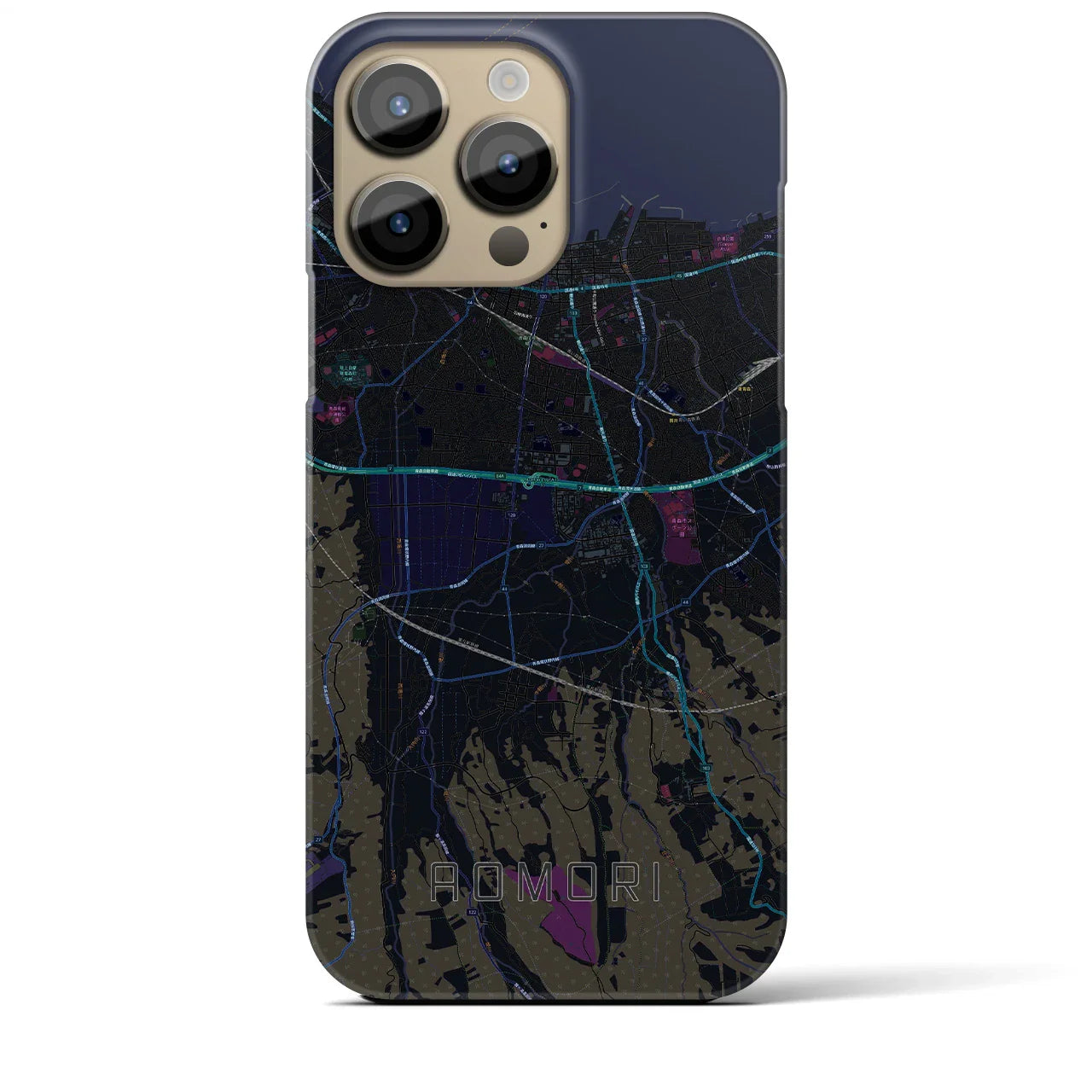 【青森(青森県)】地図柄iPhoneケース(バックカバータイプ)