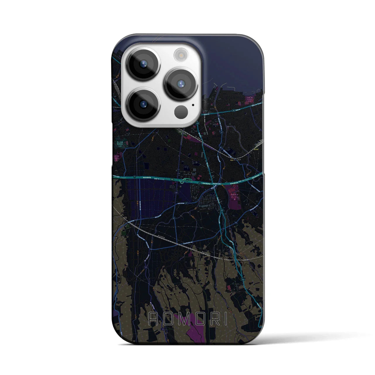 【青森(青森県)】地図柄iPhoneケース(バックカバータイプ)