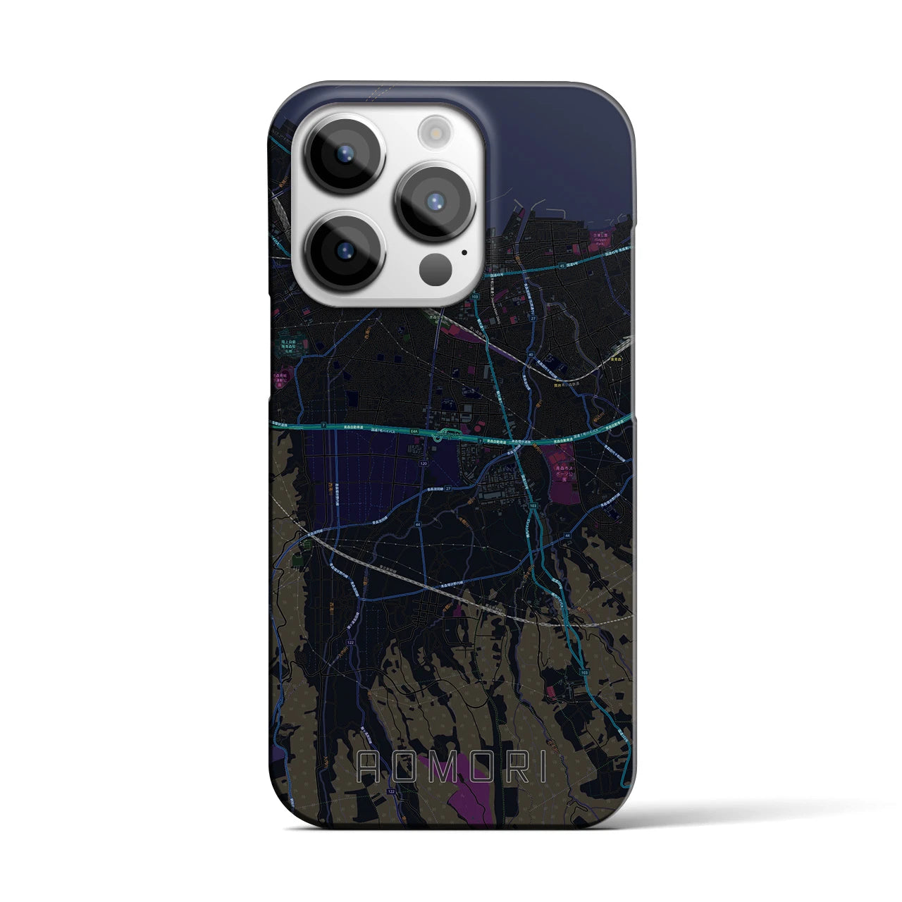【青森(青森県)】地図柄iPhoneケース(バックカバータイプ)