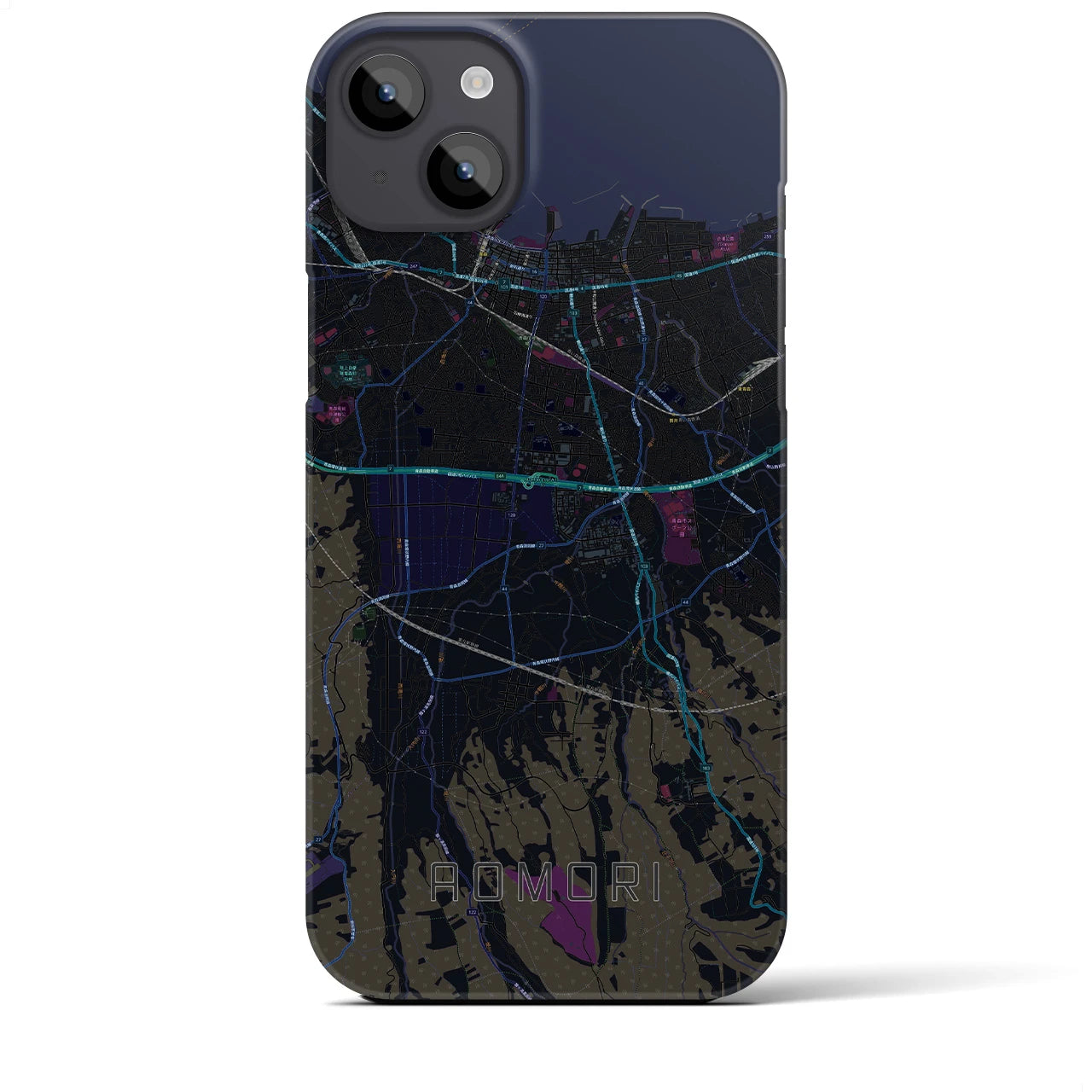 【青森(青森県)】地図柄iPhoneケース(バックカバータイプ)