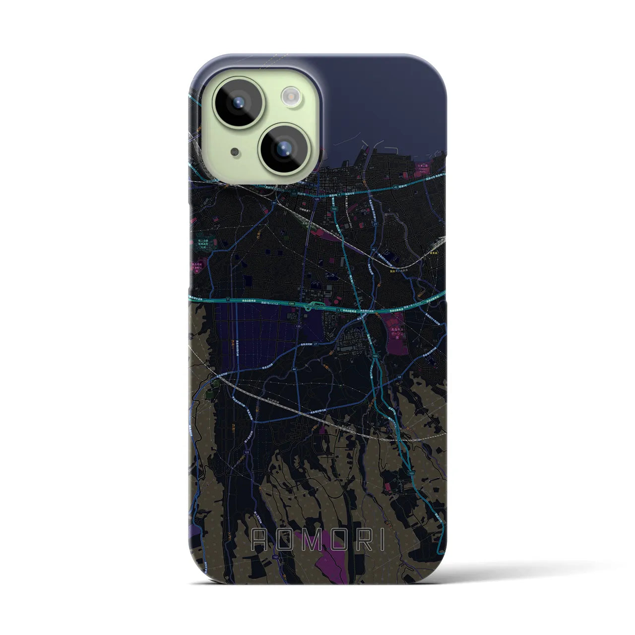 【青森(青森県)】地図柄iPhoneケース(バックカバータイプ)