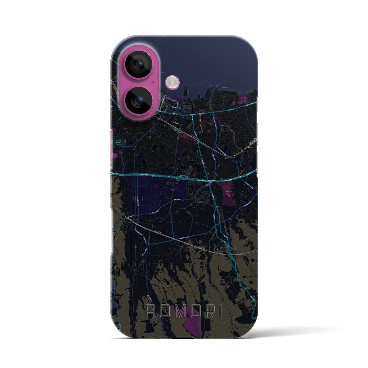 【青森(青森県)】地図柄iPhoneケース(バックカバータイプ)