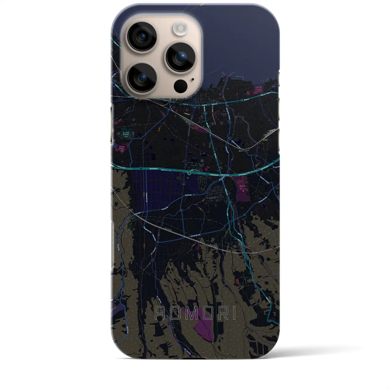 【青森(青森県)】地図柄iPhoneケース(バックカバータイプ)