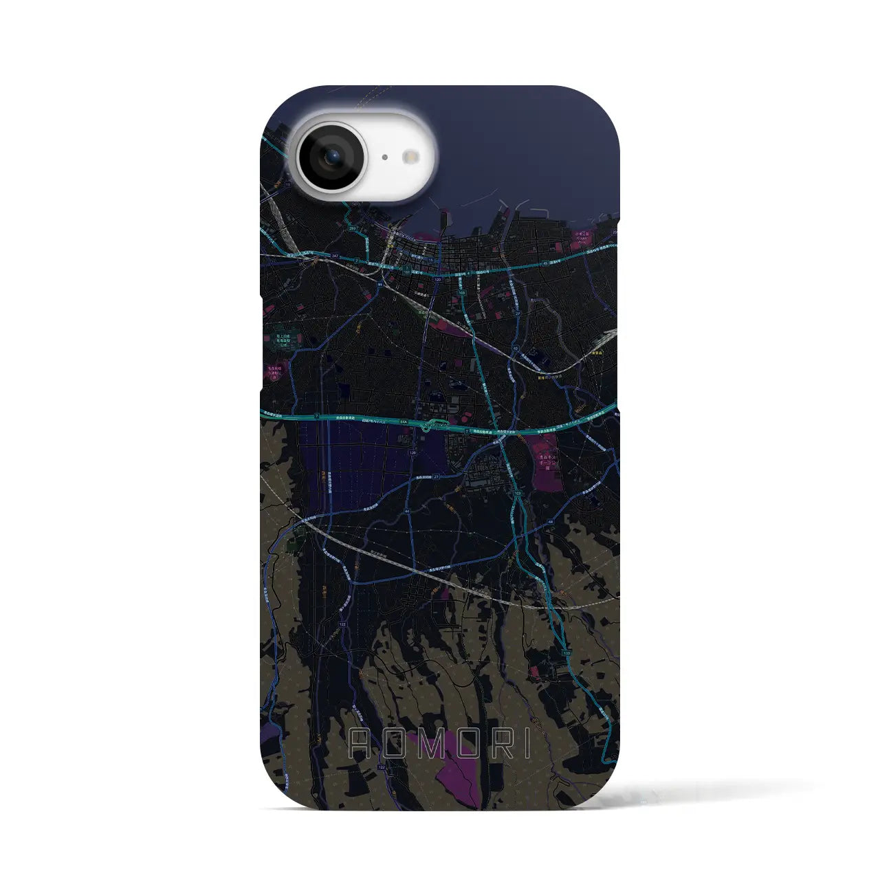【青森(青森県)】地図柄iPhoneケース(バックカバータイプ)
