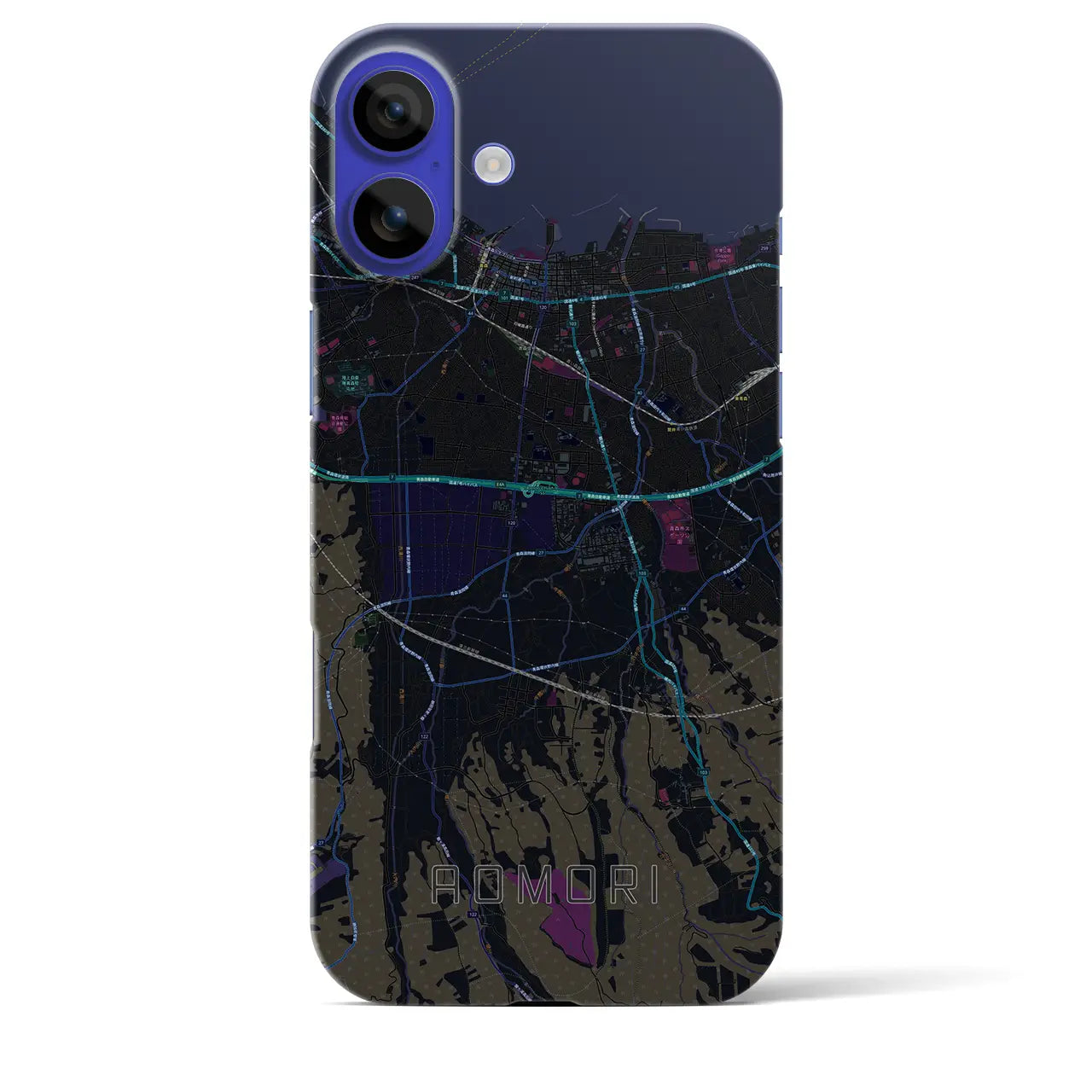 【青森(青森県)】地図柄iPhoneケース(バックカバータイプ)