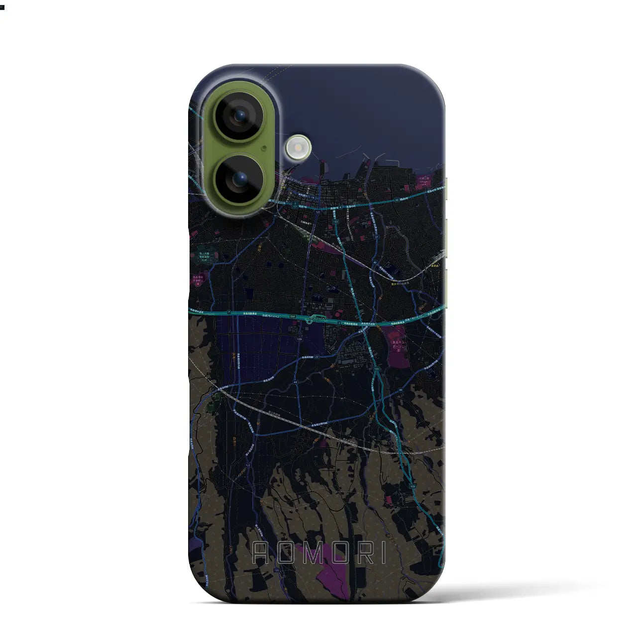 【青森(青森県)】地図柄iPhoneケース(バックカバータイプ)