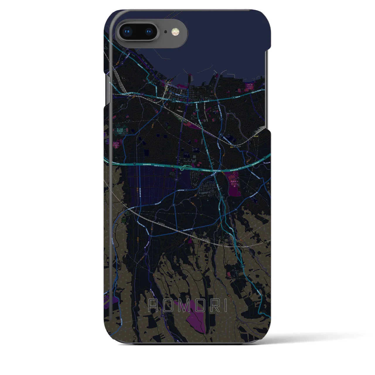 【青森(青森県)】地図柄iPhoneケース(バックカバータイプ)