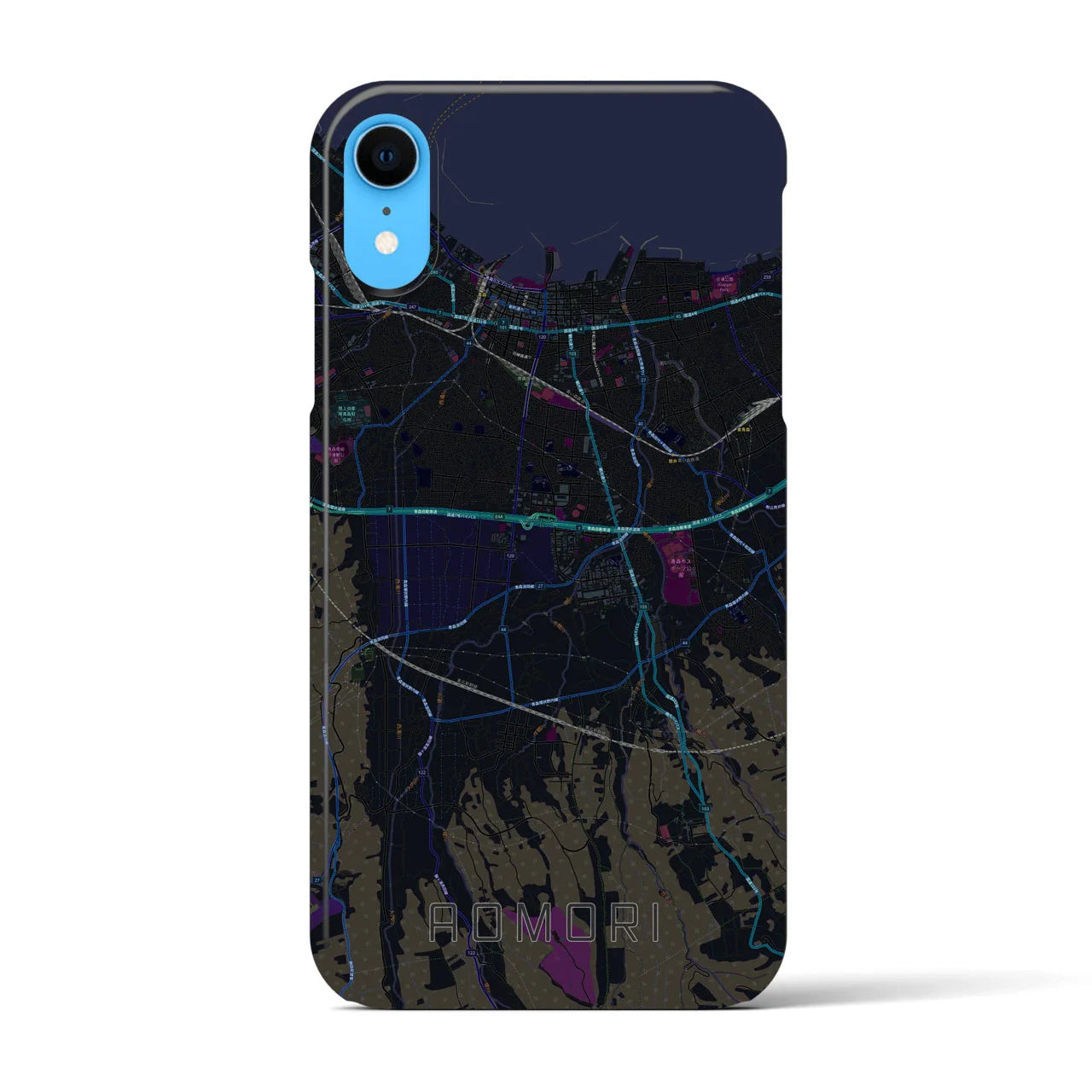 【青森(青森県)】地図柄iPhoneケース(バックカバータイプ)