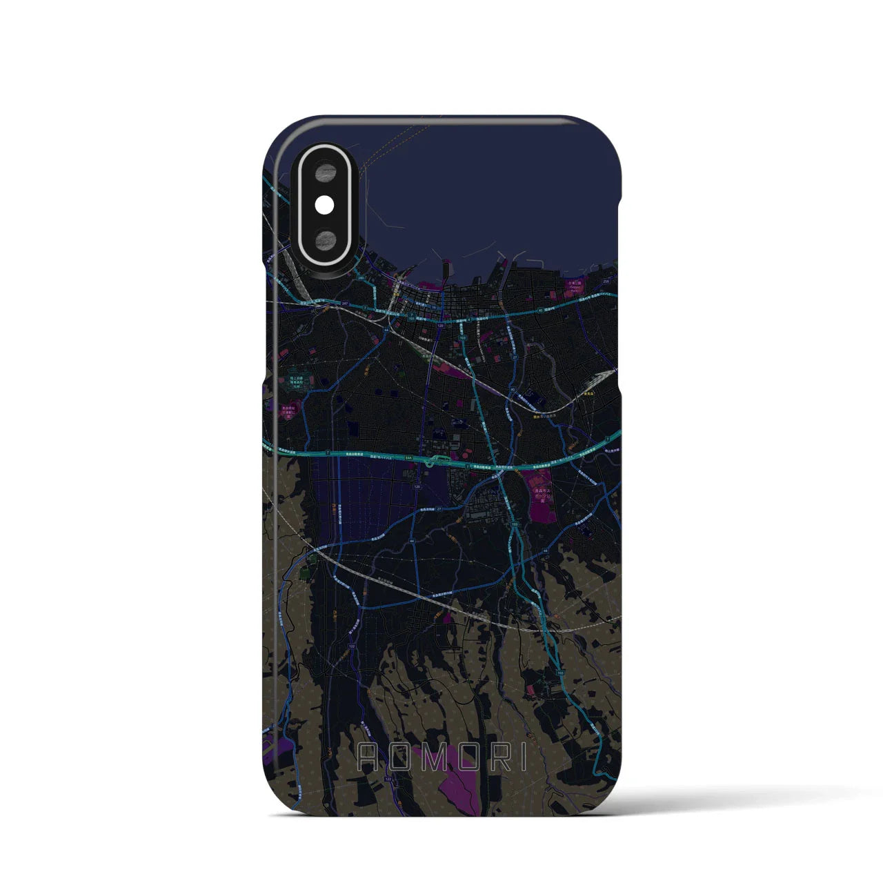【青森(青森県)】地図柄iPhoneケース(バックカバータイプ)