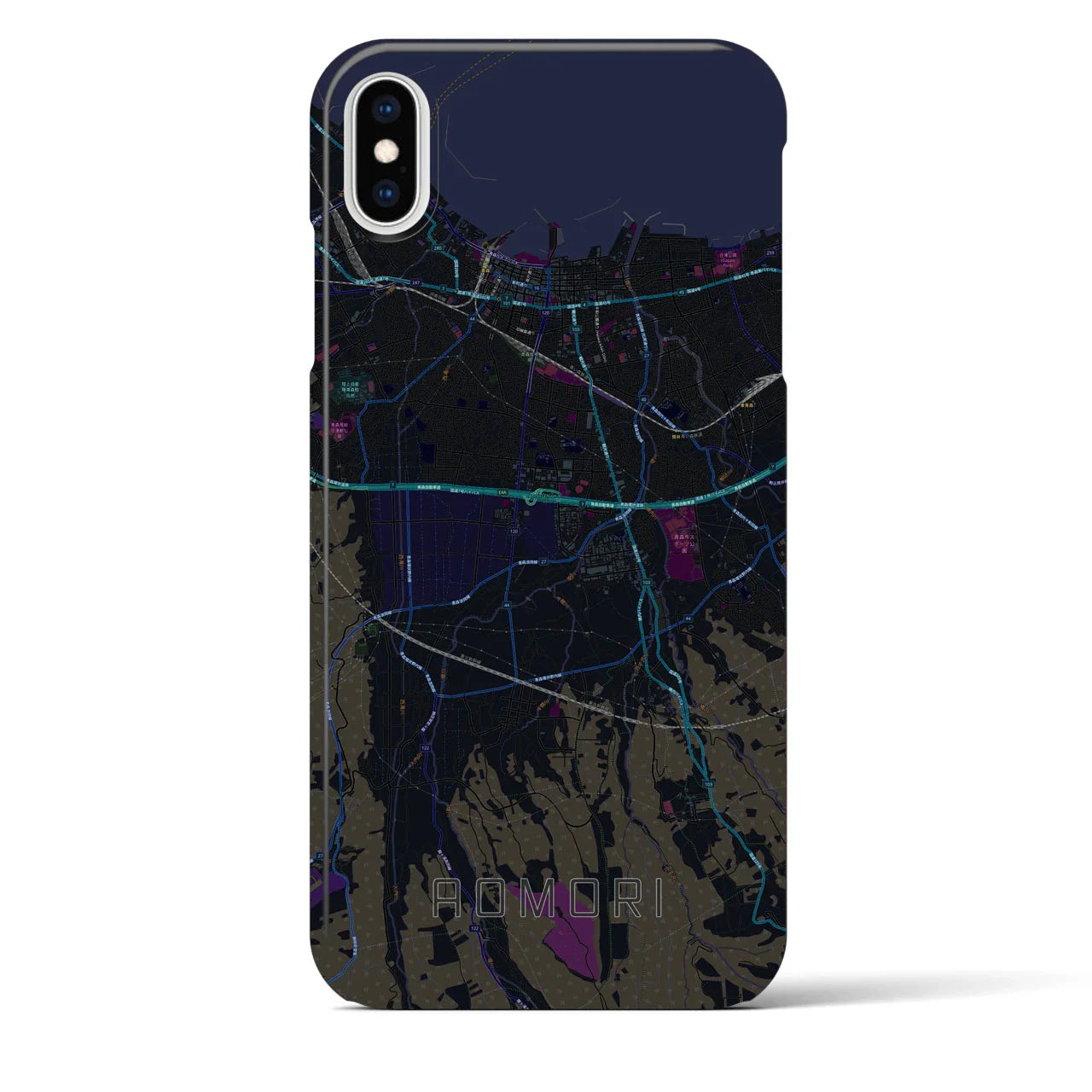 【青森(青森県)】地図柄iPhoneケース(バックカバータイプ)