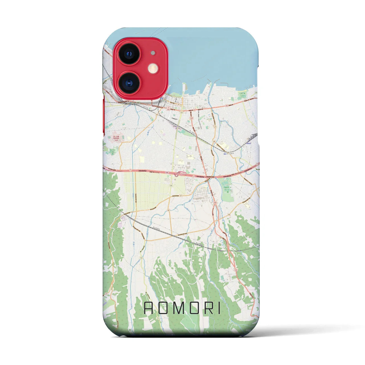 【青森(青森県)】地図柄iPhoneケース(バックカバータイプ)
