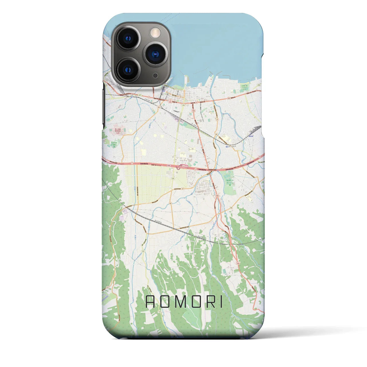 【青森(青森県)】地図柄iPhoneケース(バックカバータイプ)