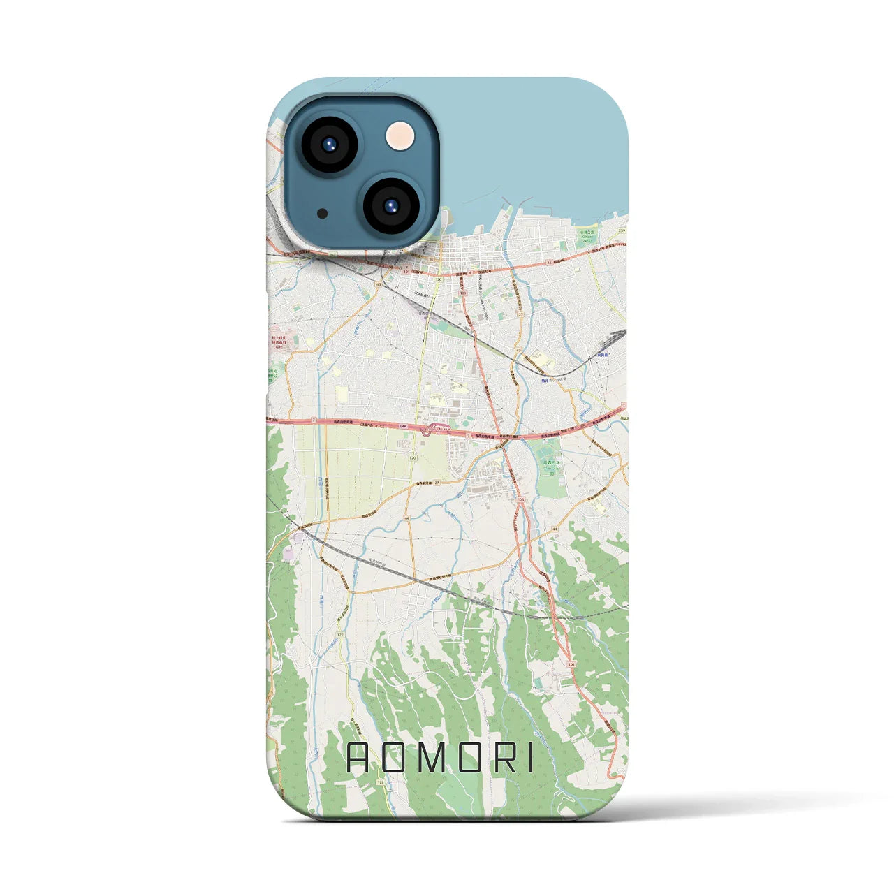【青森(青森県)】地図柄iPhoneケース(バックカバータイプ)