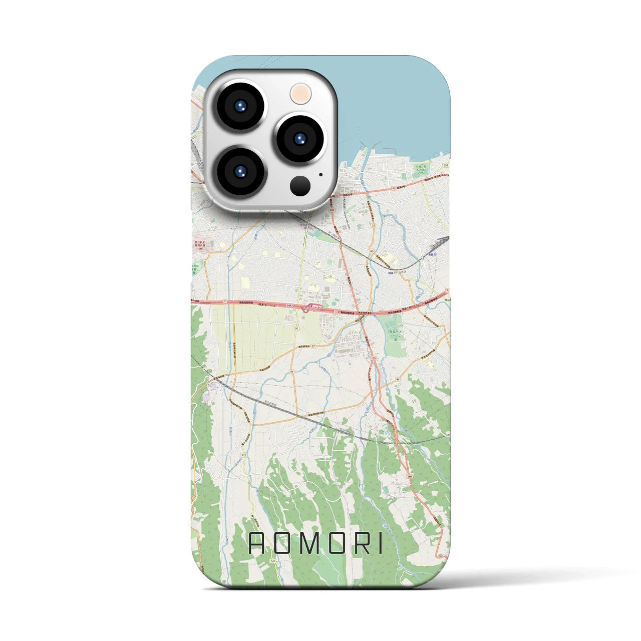 【青森(青森県)】地図柄iPhoneケース(バックカバータイプ)