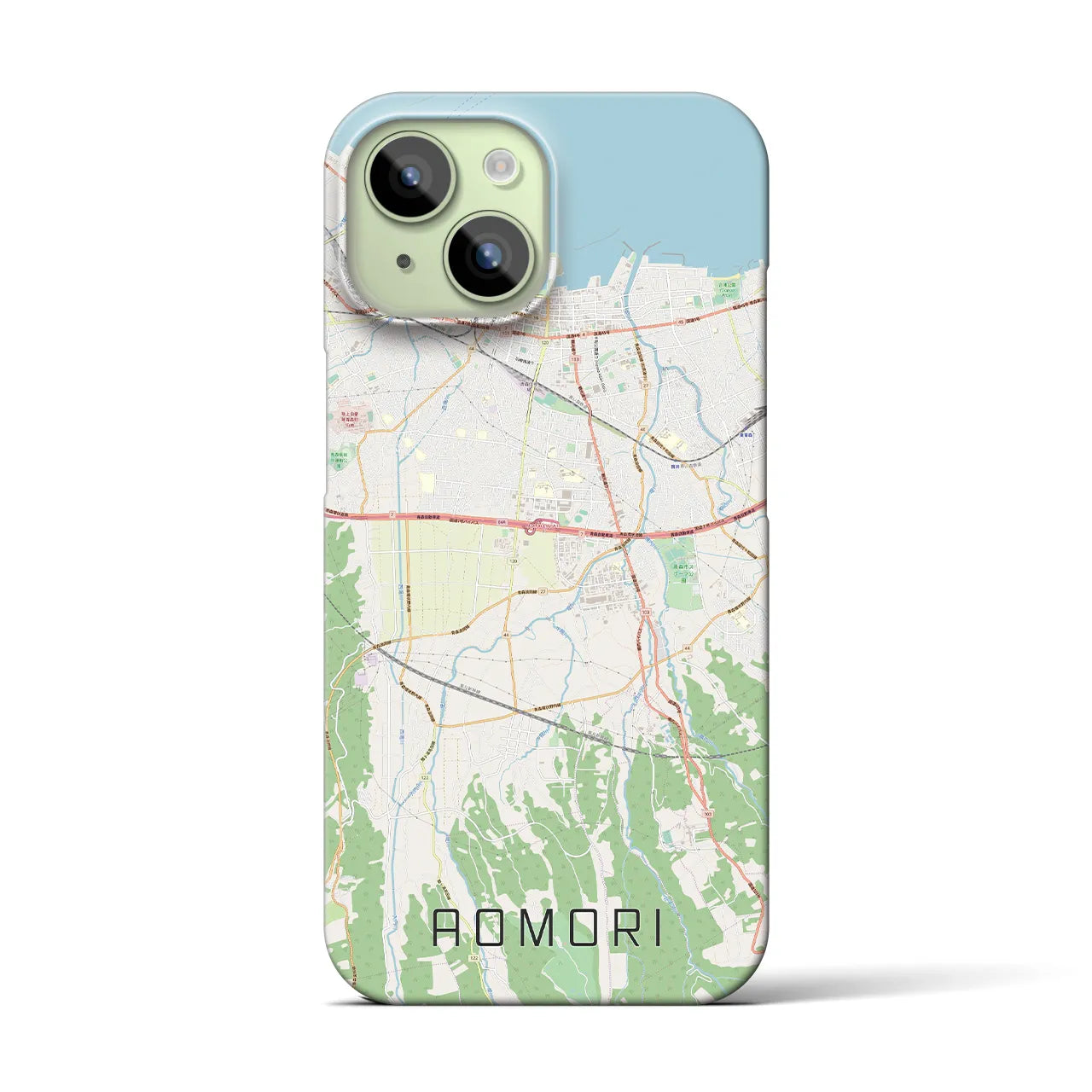 【青森(青森県)】地図柄iPhoneケース(バックカバータイプ)