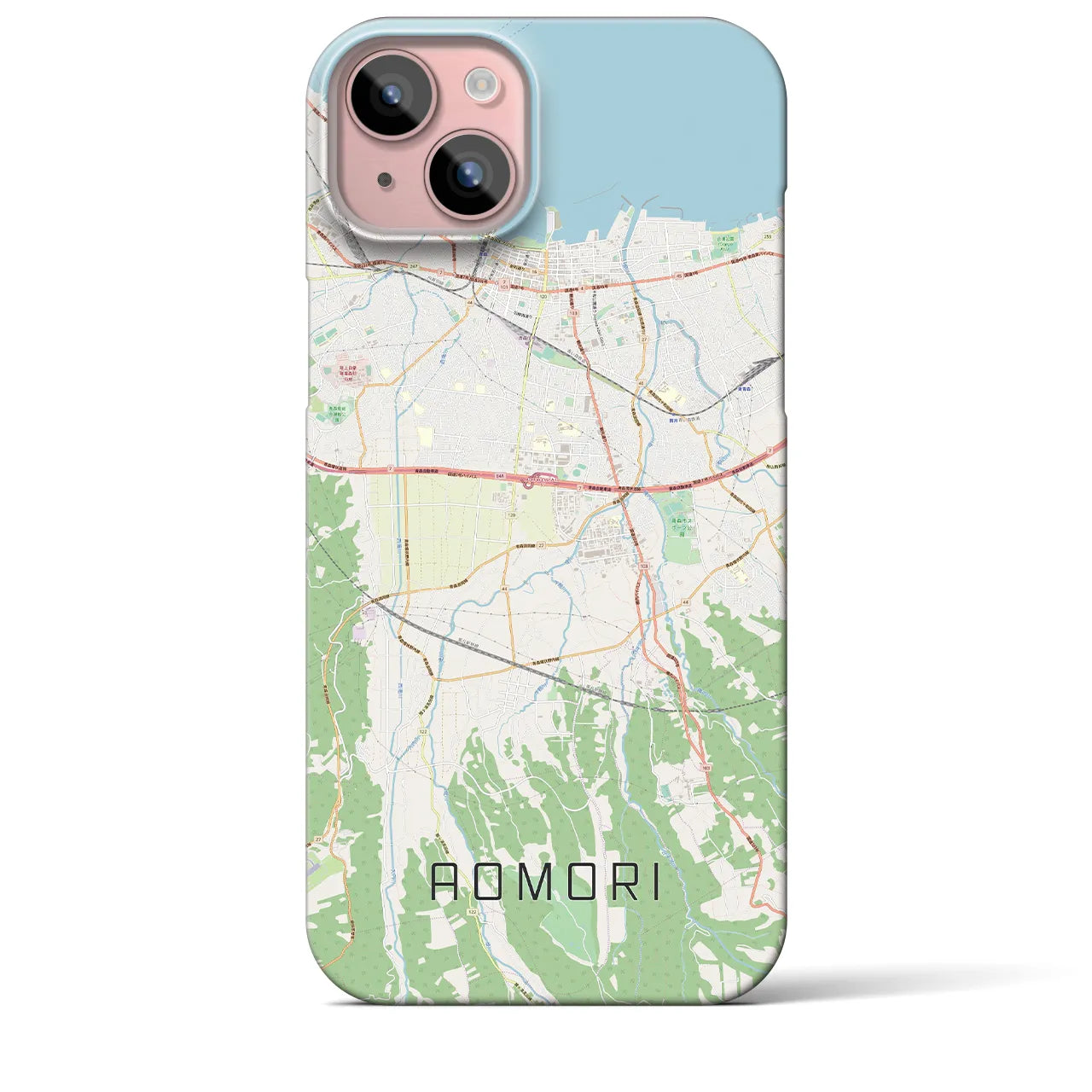 【青森(青森県)】地図柄iPhoneケース(バックカバータイプ)