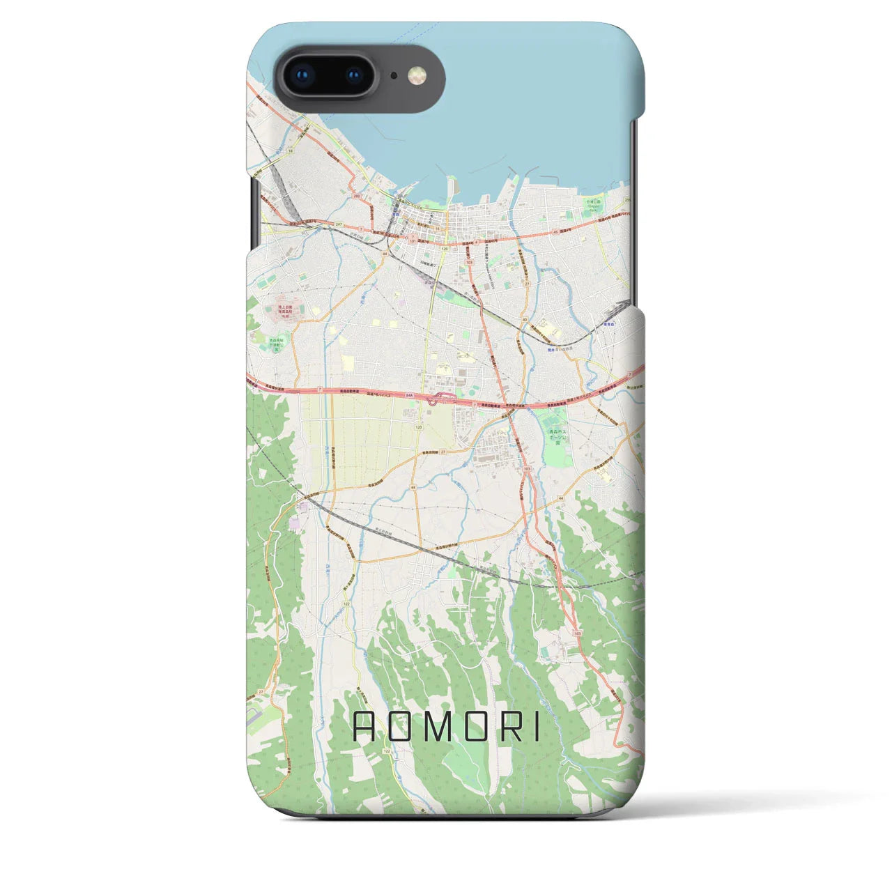 【青森(青森県)】地図柄iPhoneケース(バックカバータイプ)