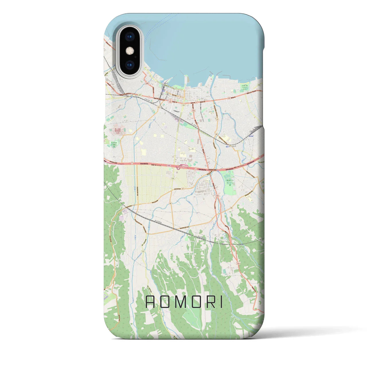 【青森(青森県)】地図柄iPhoneケース(バックカバータイプ)