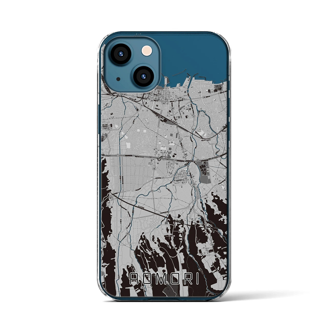 【青森(青森県)】地図柄iPhoneケース(クリアタイプ)