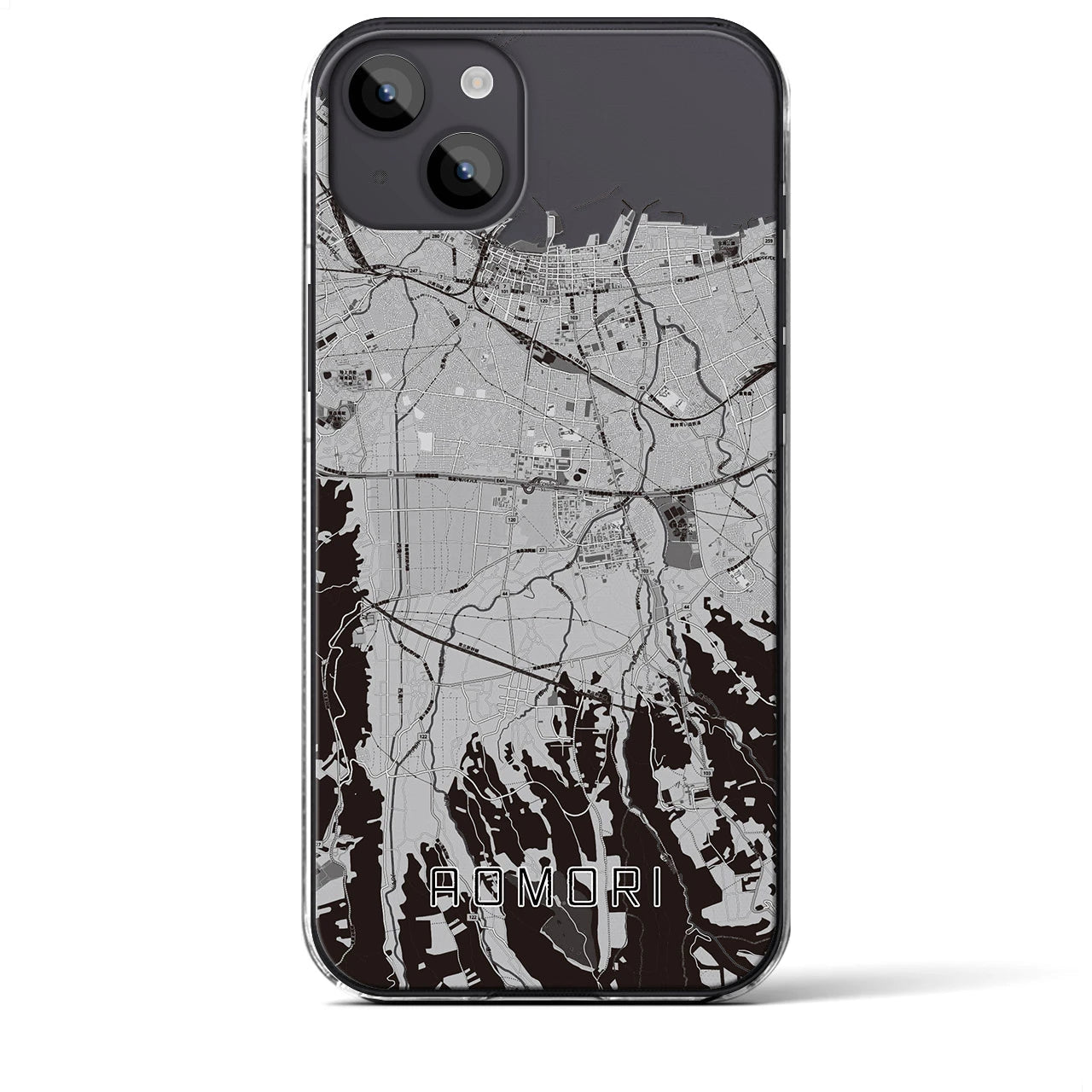 【青森(青森県)】地図柄iPhoneケース(クリアタイプ)