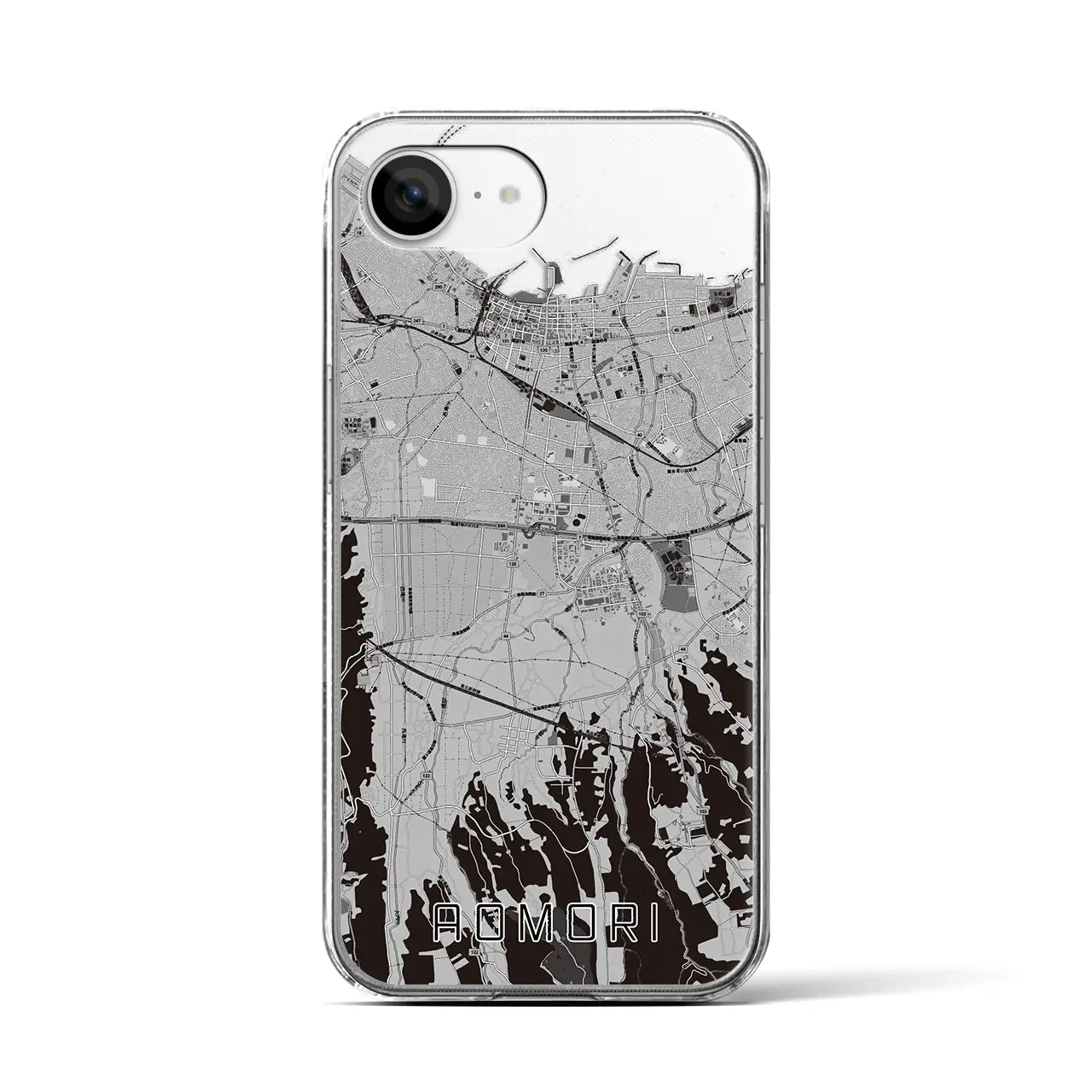 【青森(青森県)】地図柄iPhoneケース(クリアタイプ)