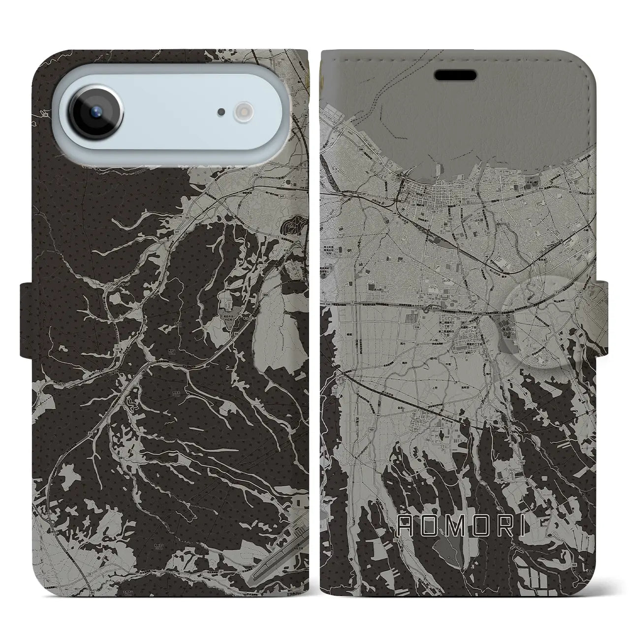 【青森(青森県)】地図柄iPhoneケース(手帳タイプ)