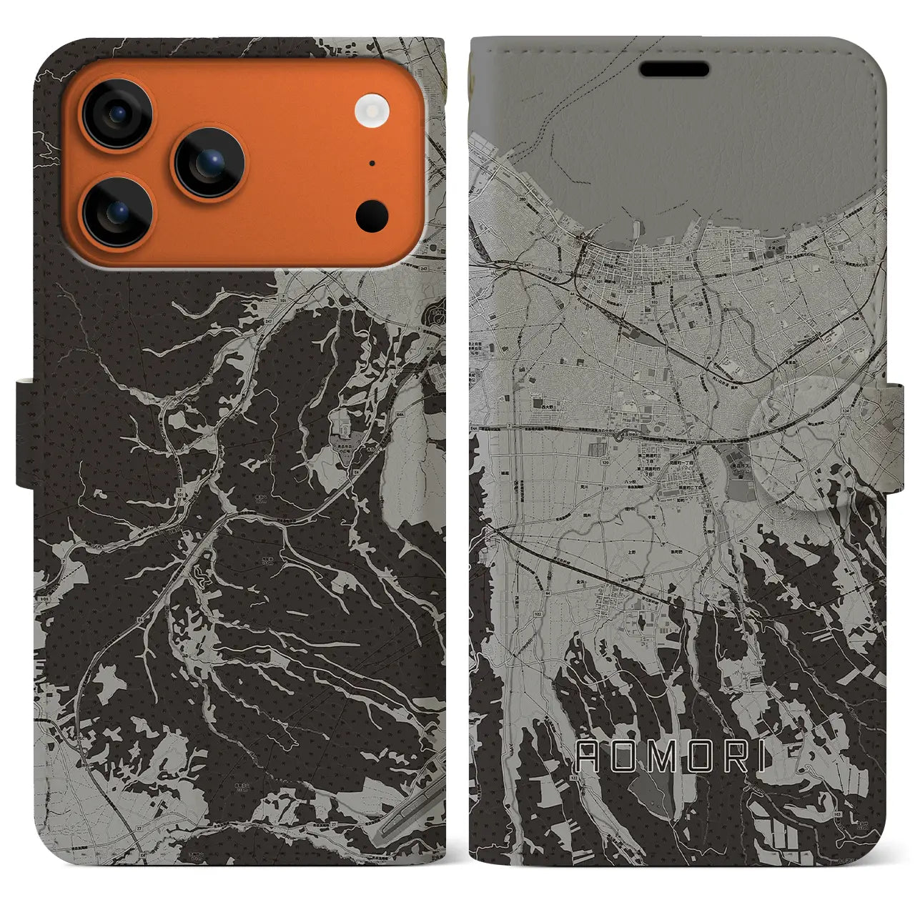 【青森(青森県)】地図柄iPhoneケース(手帳タイプ)