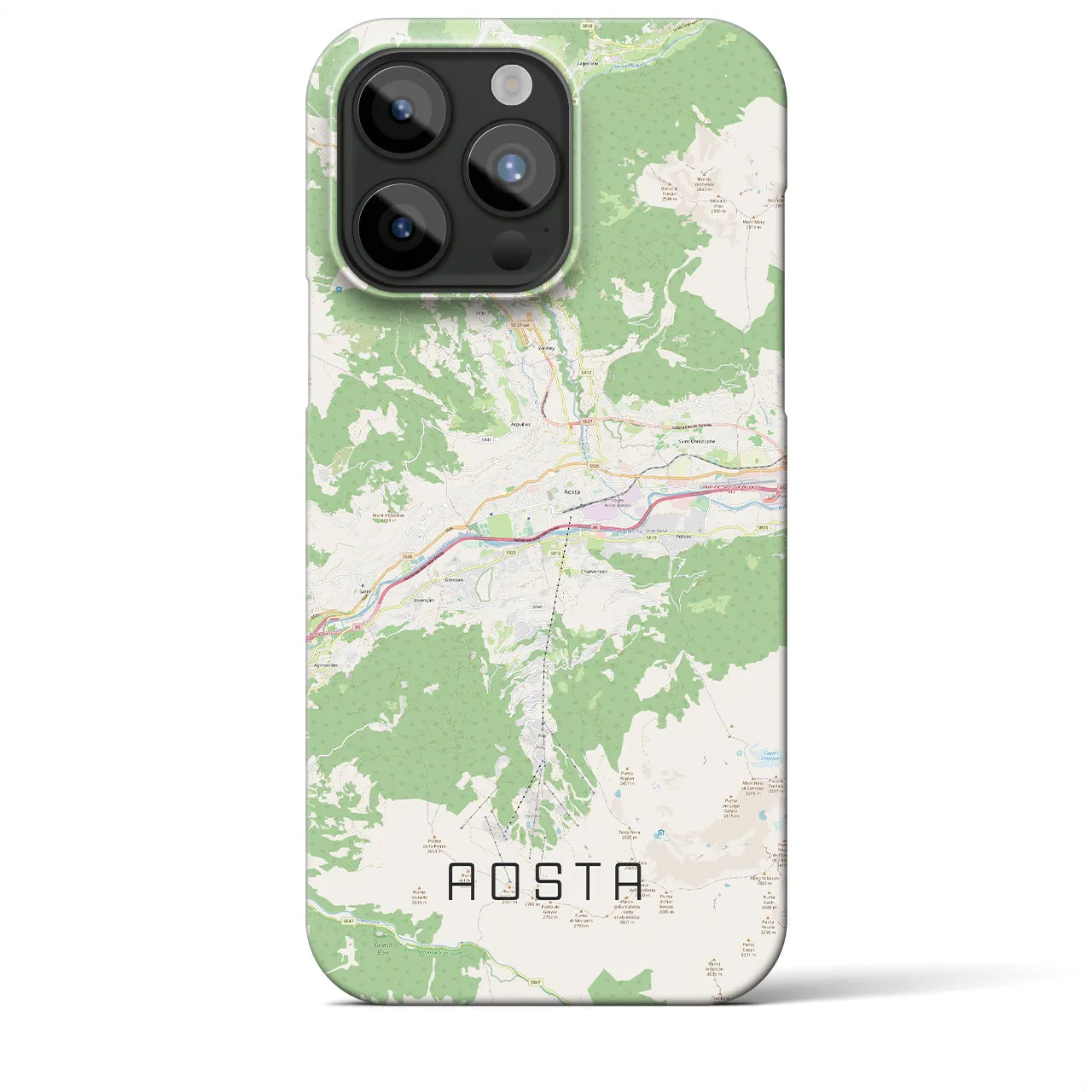 【アオスタ(イタリア)】地図柄iPhoneケース(バックカバータイプ)