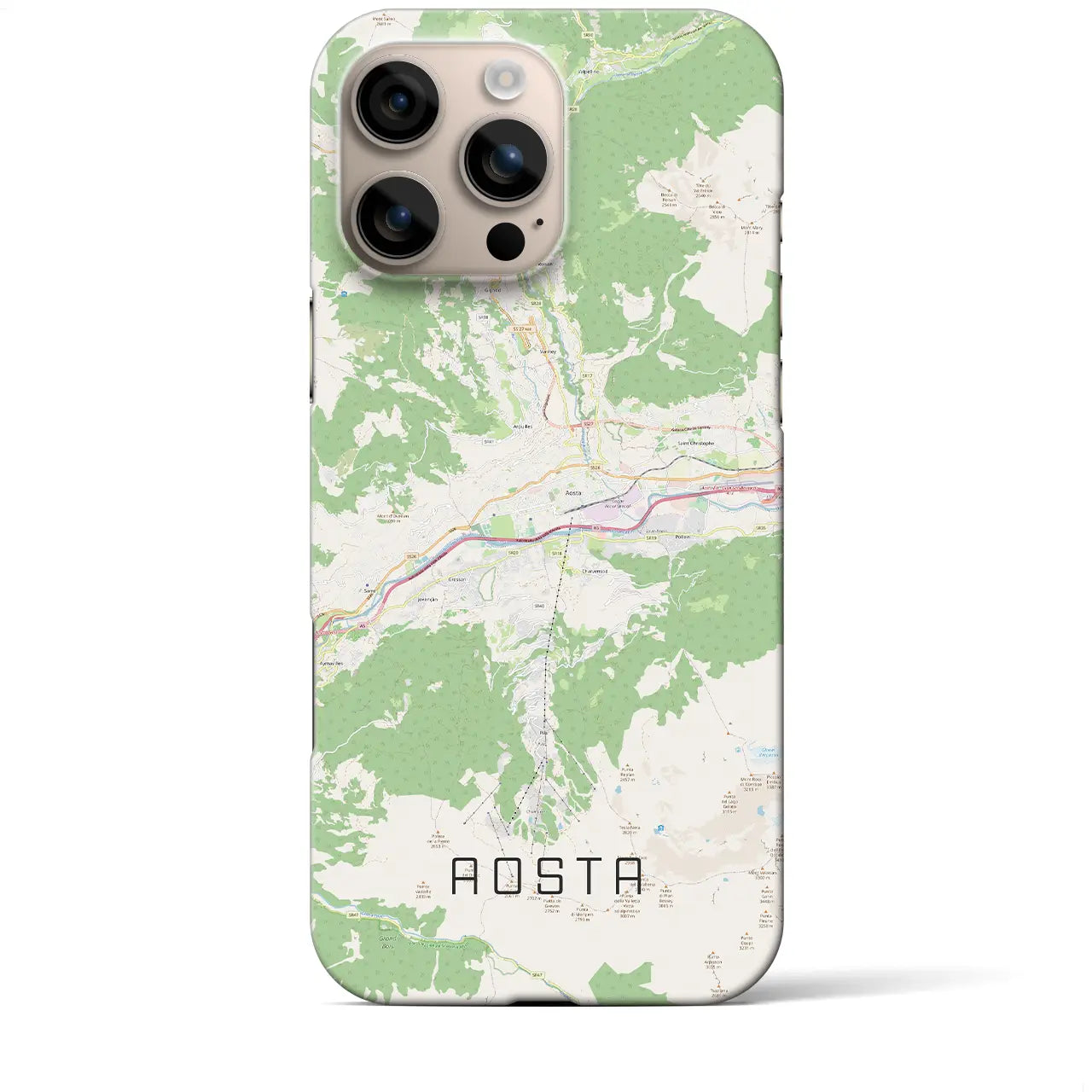【アオスタ(イタリア)】地図柄iPhoneケース(バックカバータイプ)