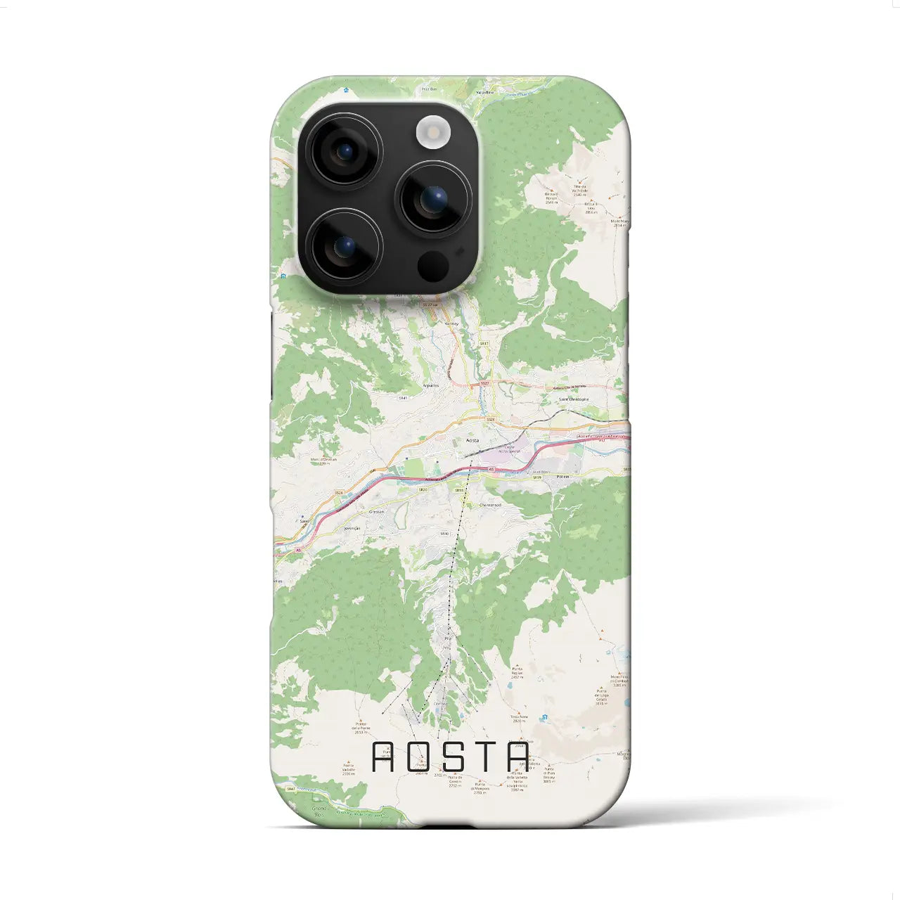 【アオスタ(イタリア)】地図柄iPhoneケース(バックカバータイプ)