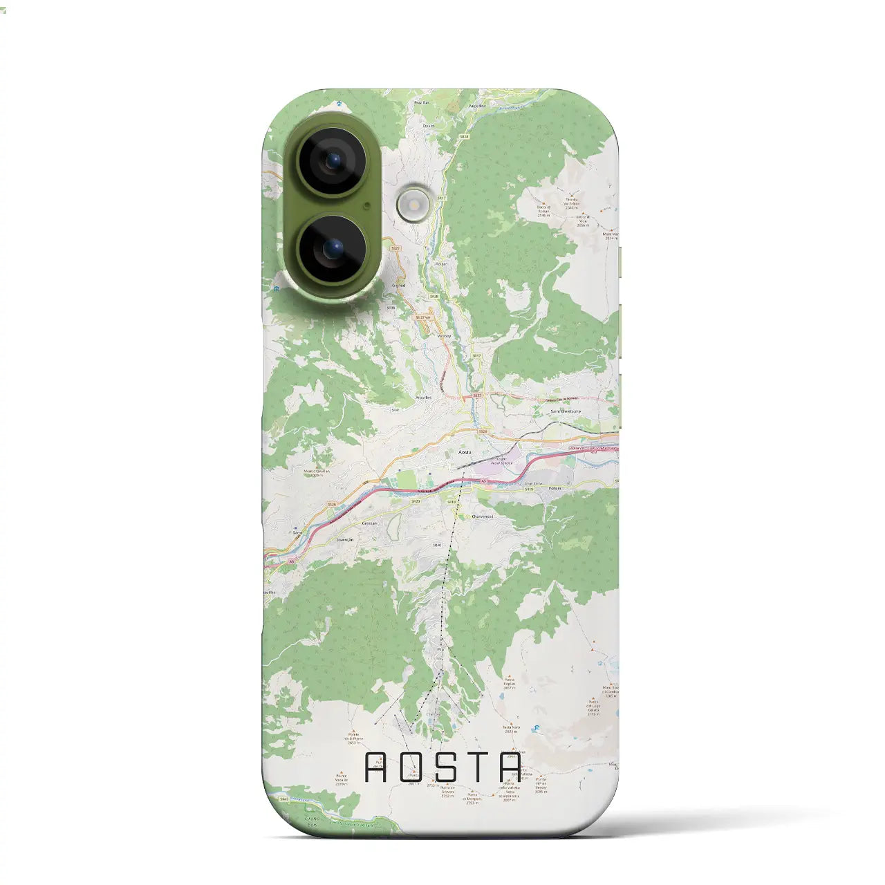 【アオスタ(イタリア)】地図柄iPhoneケース(バックカバータイプ)