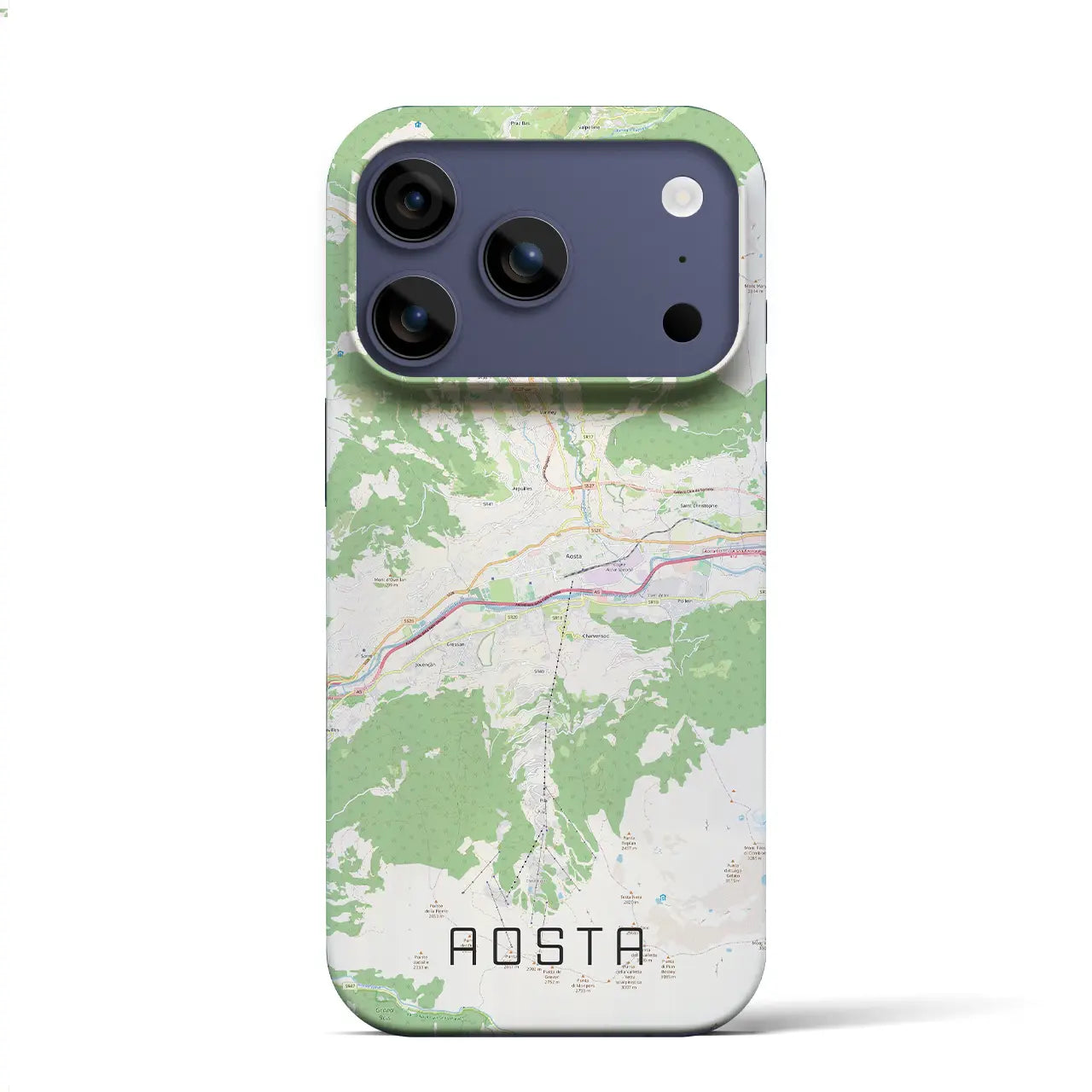 【アオスタ(イタリア)】地図柄iPhoneケース(バックカバータイプ)